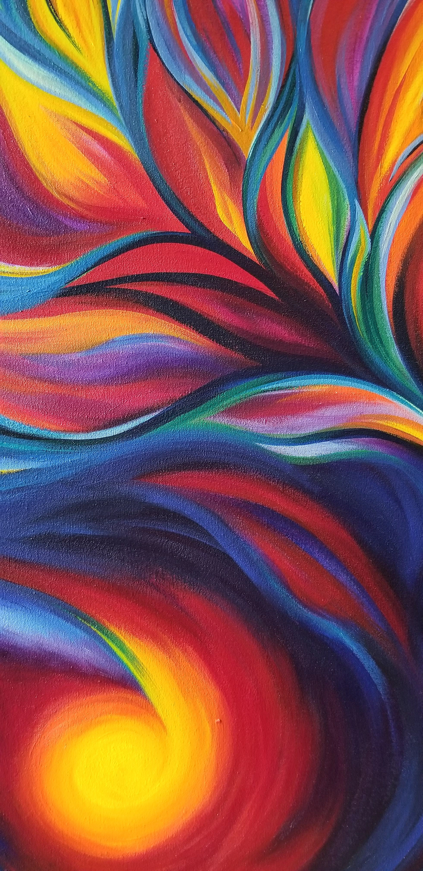 acrylic acrylic painting canvas painting colorful energy inspiring life painting   rainbow spirit