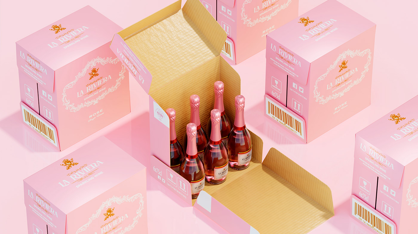 3D drink bottle wine Packaging Label beverage Render CGI