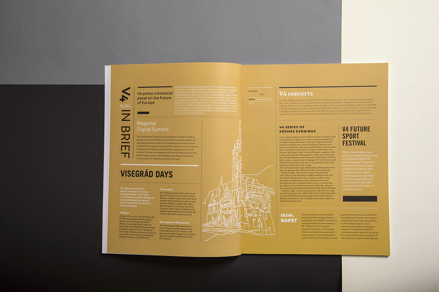 magazine central europe v4 Layout budapest typography  