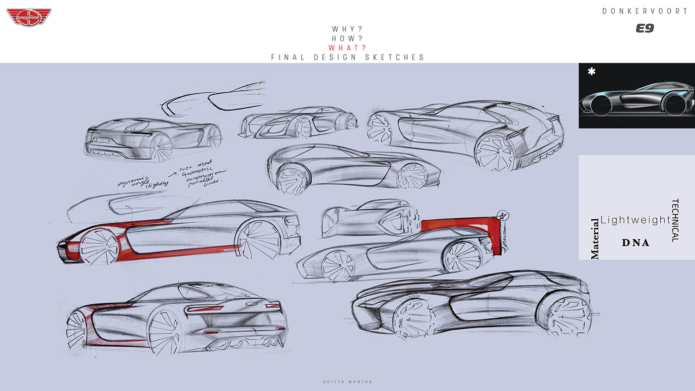 automotive dsign car design concept car donkervoort concept car Electric Car future technology design sketching sports car supercar Transportation Design