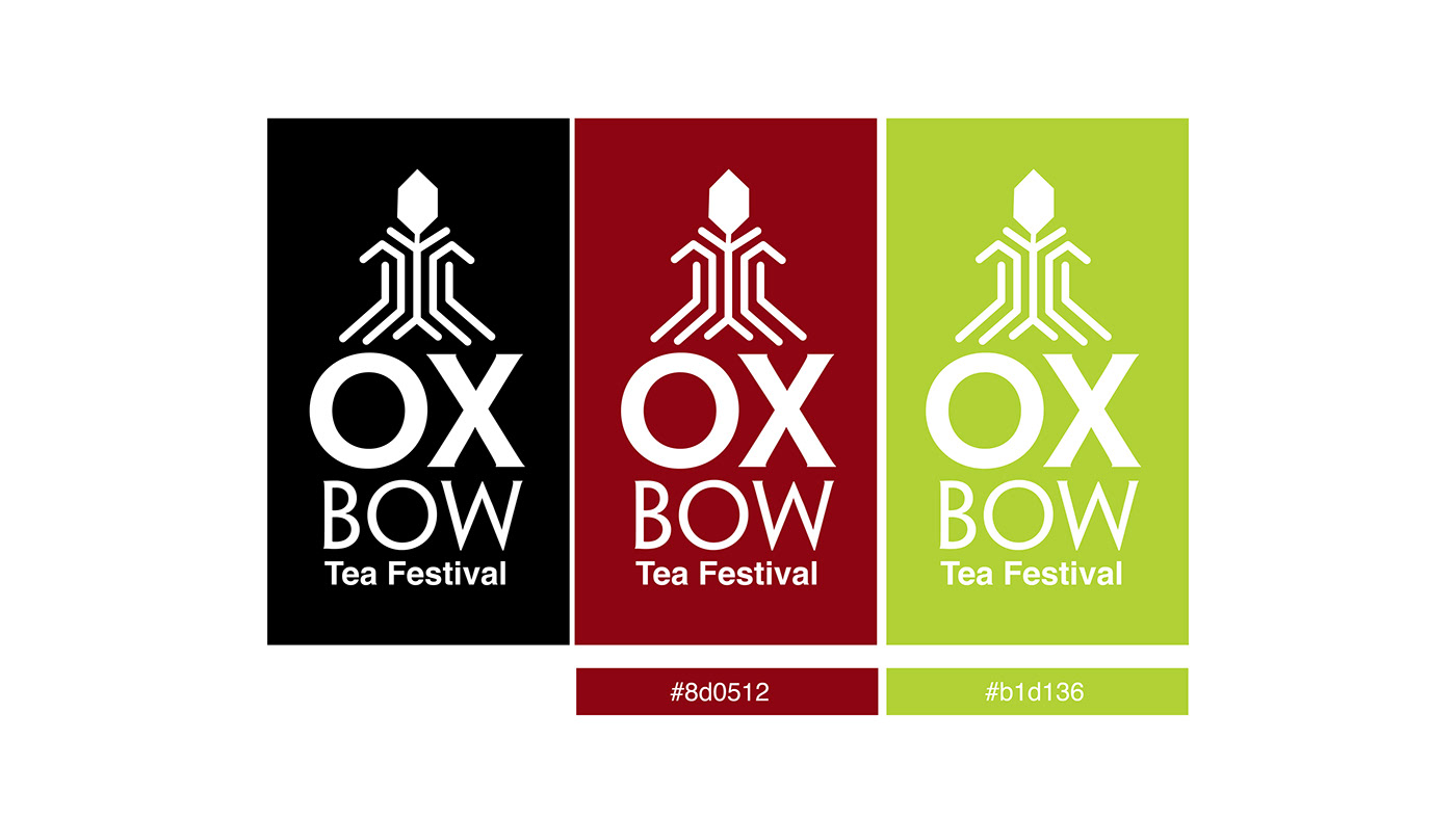 Branding design tea branding collaterals cultural traditional graphic design  oxbow tea festival