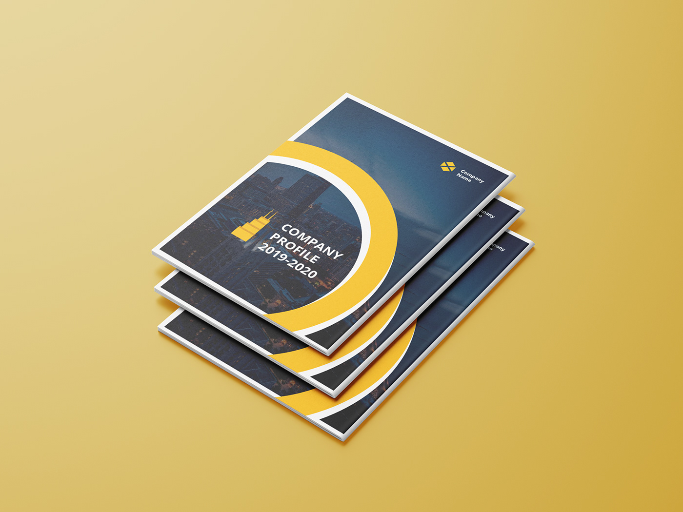 Company Profile Free company profile template free Mockup print template yellow blue color business plan template free vectors canvas