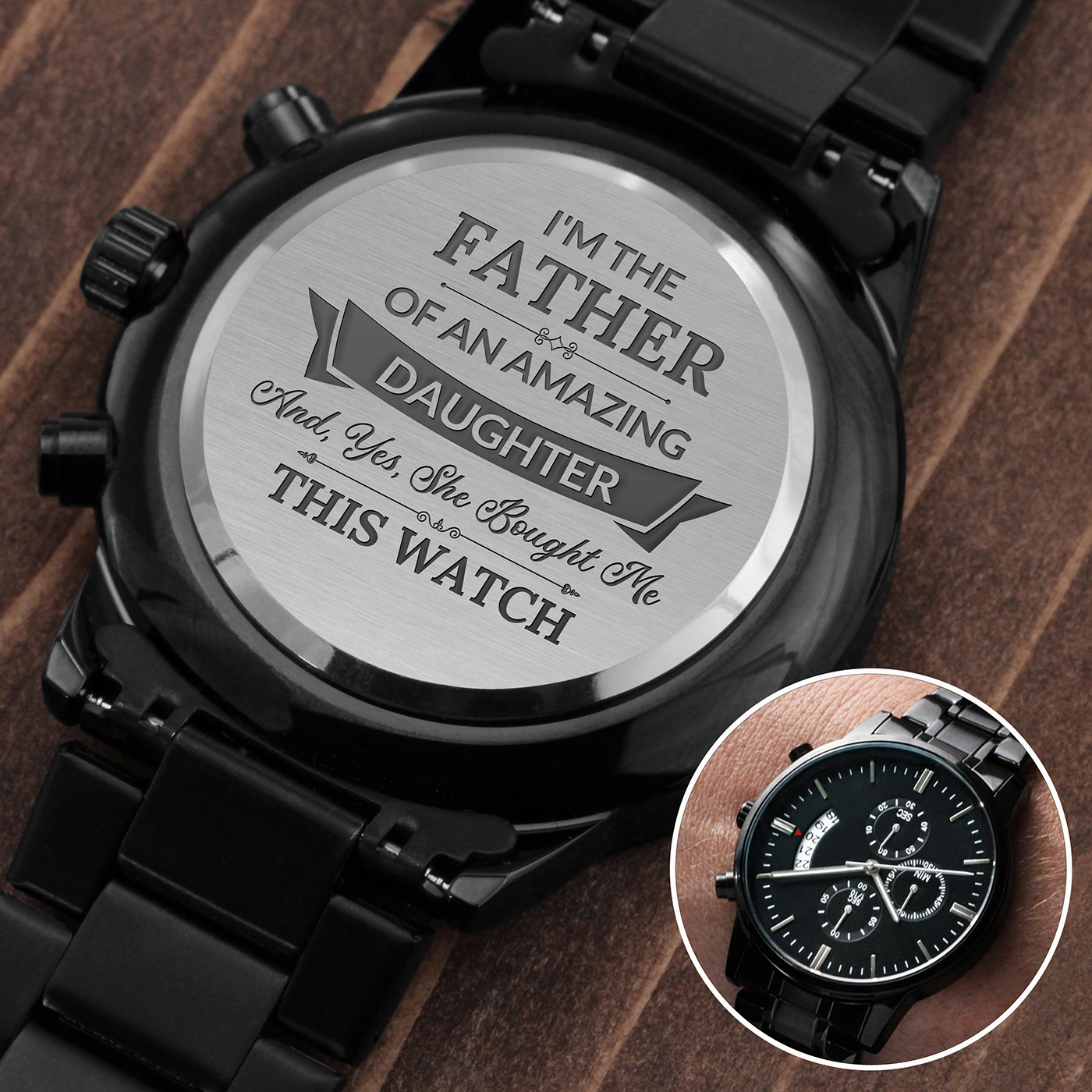 dad dog tag Father's Day gearbubble jewelry Mens Watch message card design pendant Dasign SHINEON   watch design