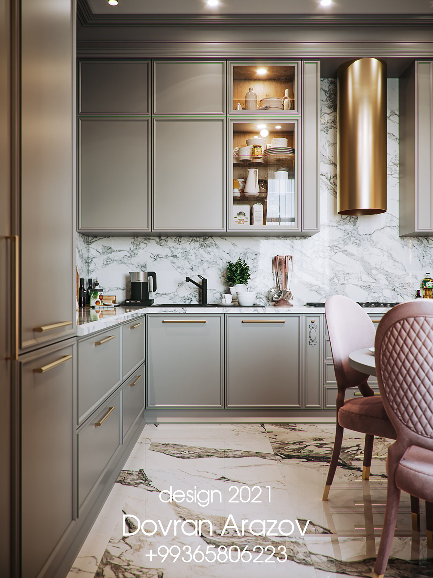 design grey Interior interior design  kitchen kitchen design kitchen grey neoclassic
