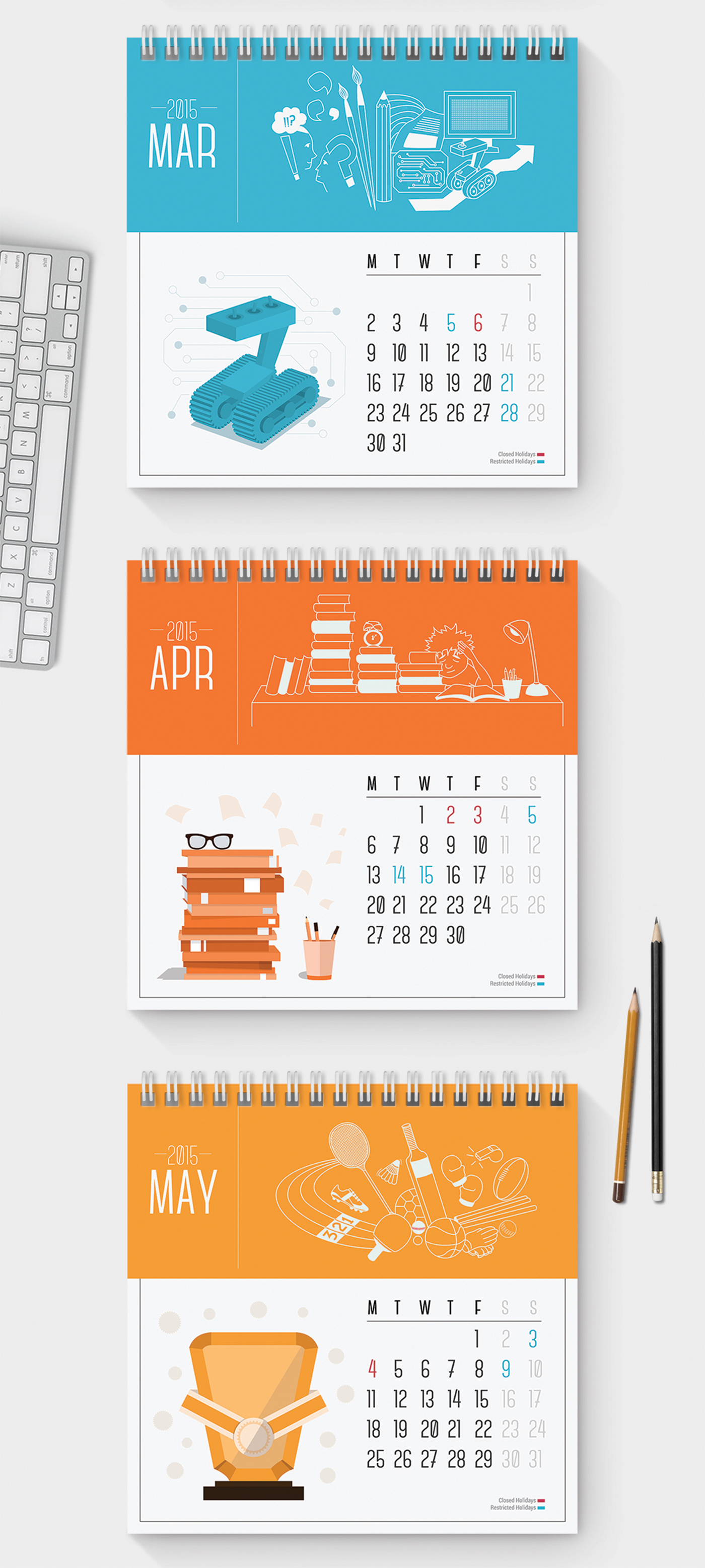 calendar doodle years fresh Illustrator flat print Mockup months college numbers colour