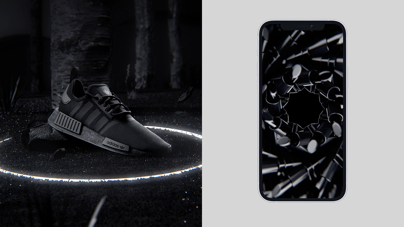 adidas animation  black eclipse moon shoes triple campaign marketing   woodworkamsterdam