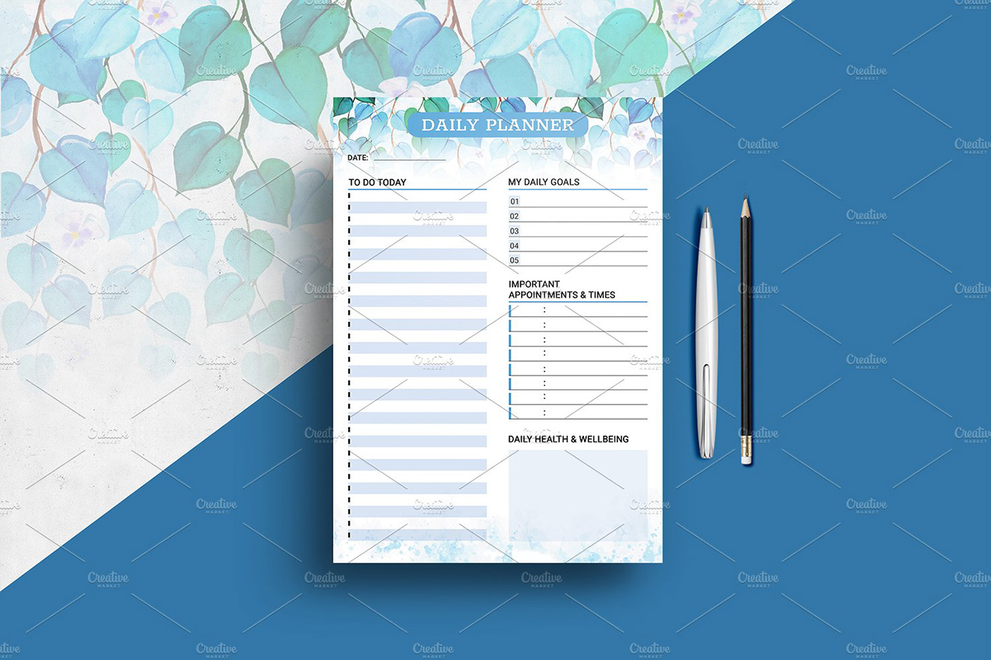 Planner Template Planner Insert daily planner weekly planner monthly planner to do list personal calander happy planner photoshop template ms word