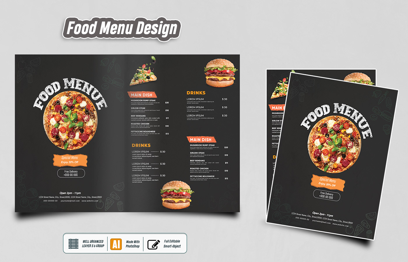 menu Advertising  food menu design food menu food menu template design vector print design 
