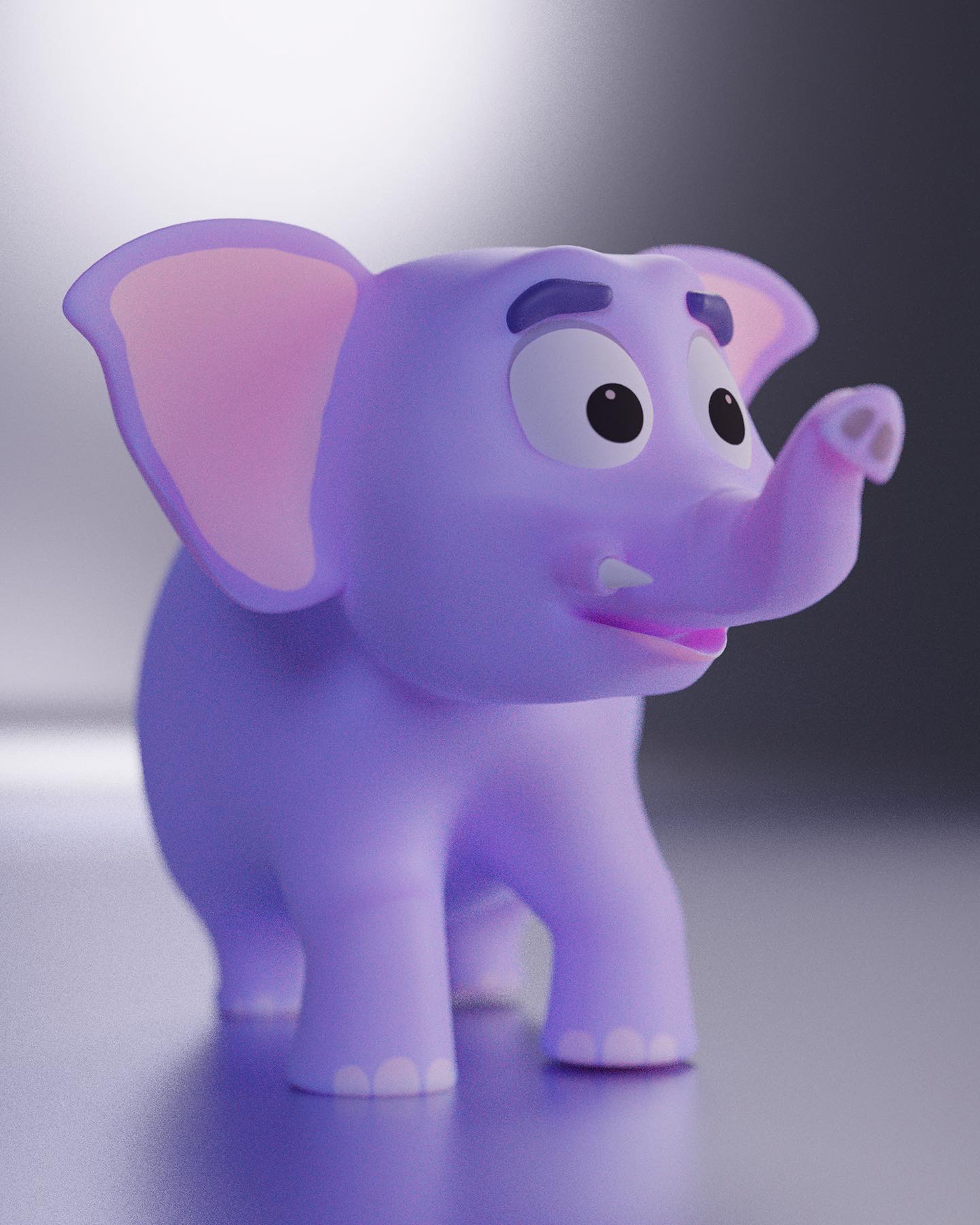 3D blender 3d cartoon Character elephant toy