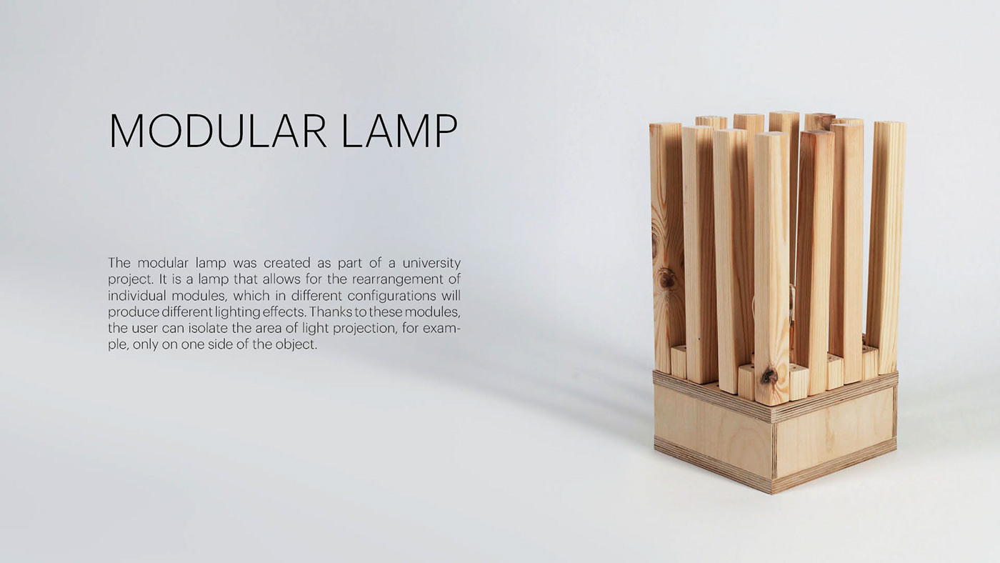 Lamp light product design  design wooden lamp wzornictwo