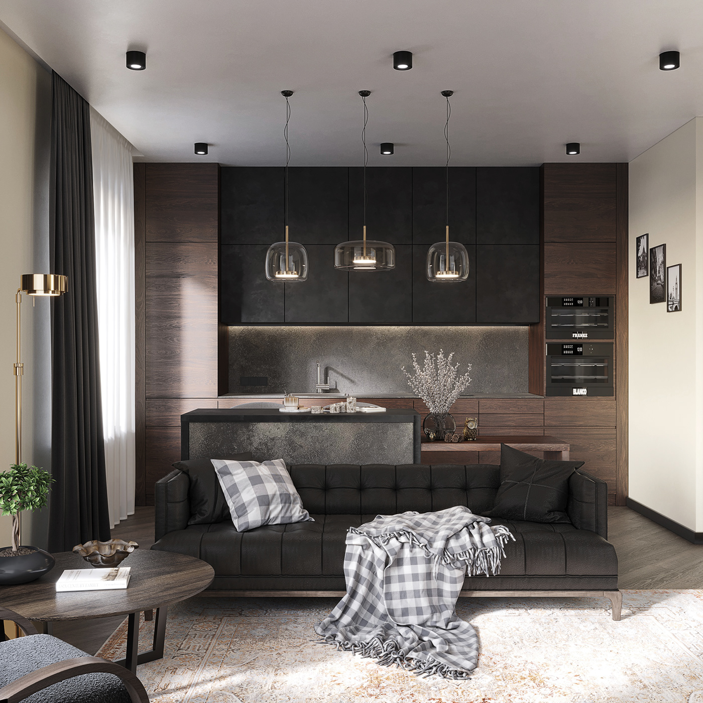 Interior design visualization interior design  3ds max Render corona kitchen design LOFT apartment