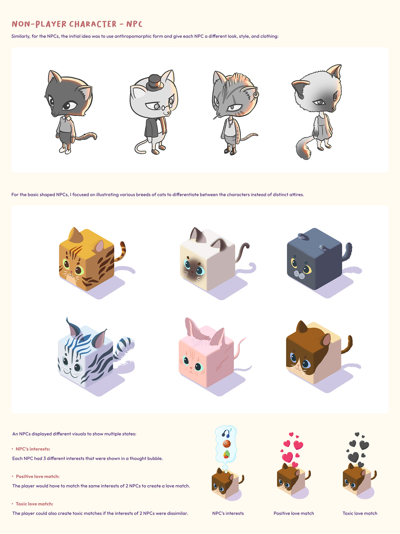game design  concept art Character design  game UI visual design 2D art Puzzle game Isometric catpid