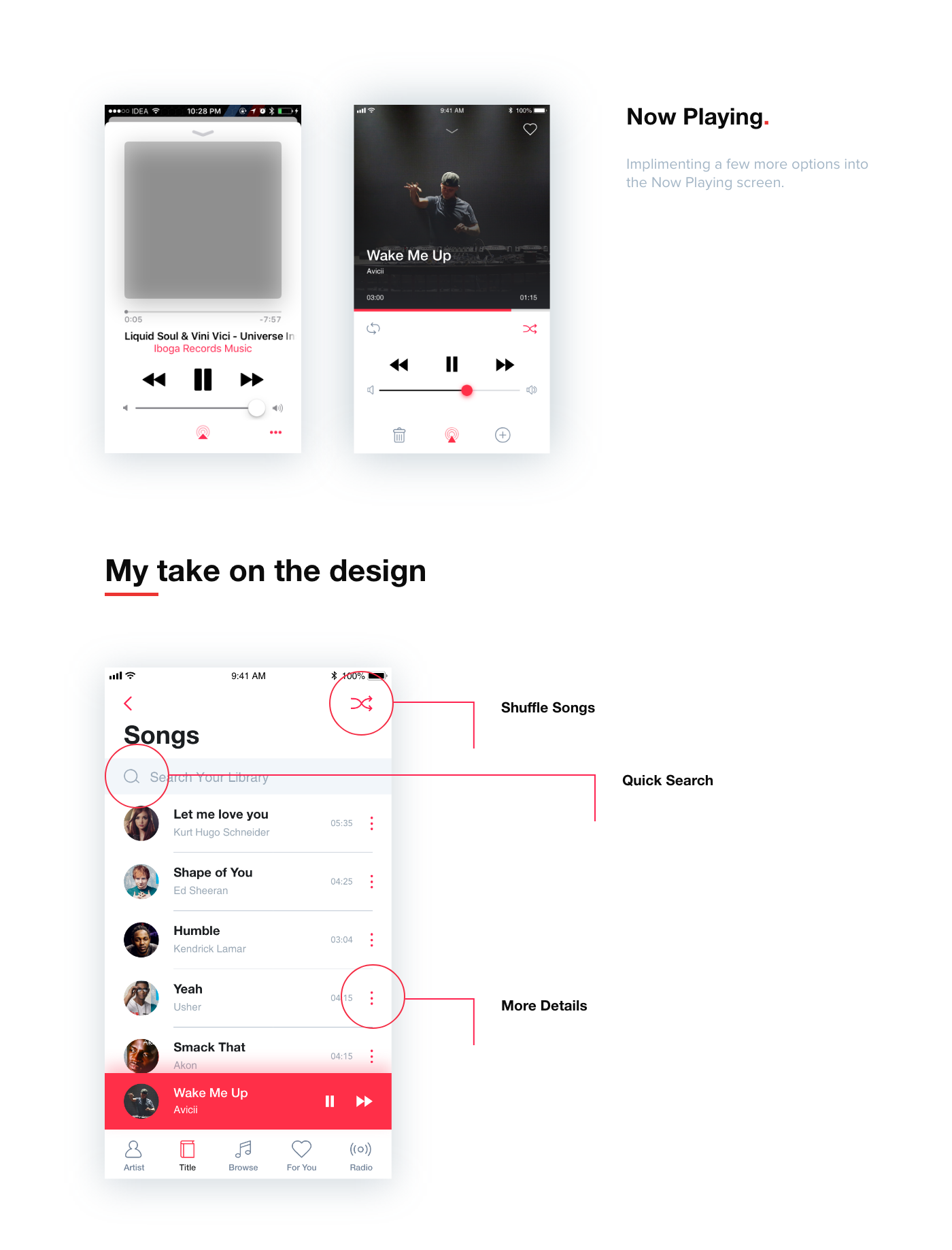 iphone iphone app iPhone Music music app Audio fresh design ios music Interaction design  UI&UX  