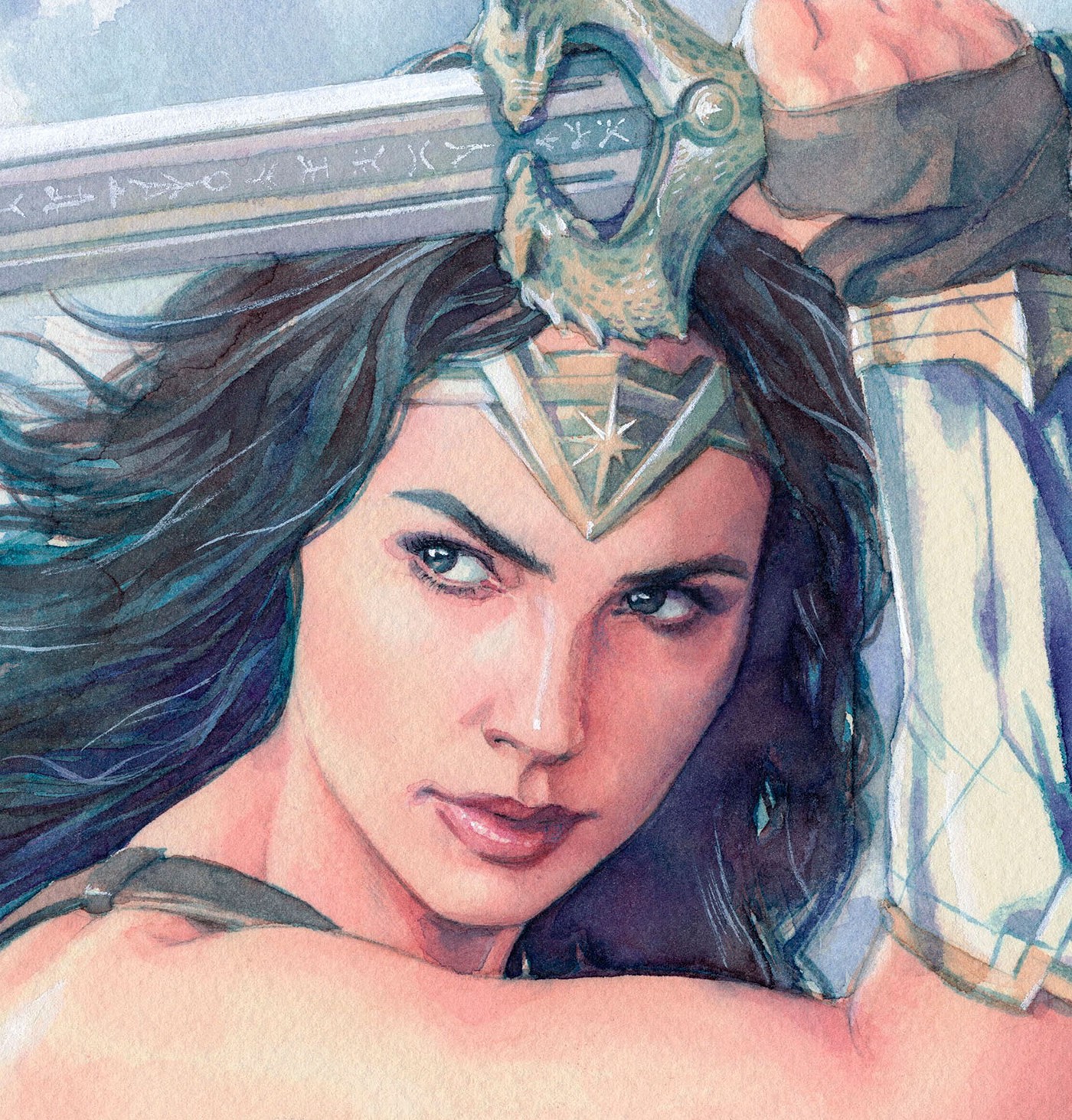 wonderwoman watercolor wonder woman galgadot gal Gadot dc comics dccomics