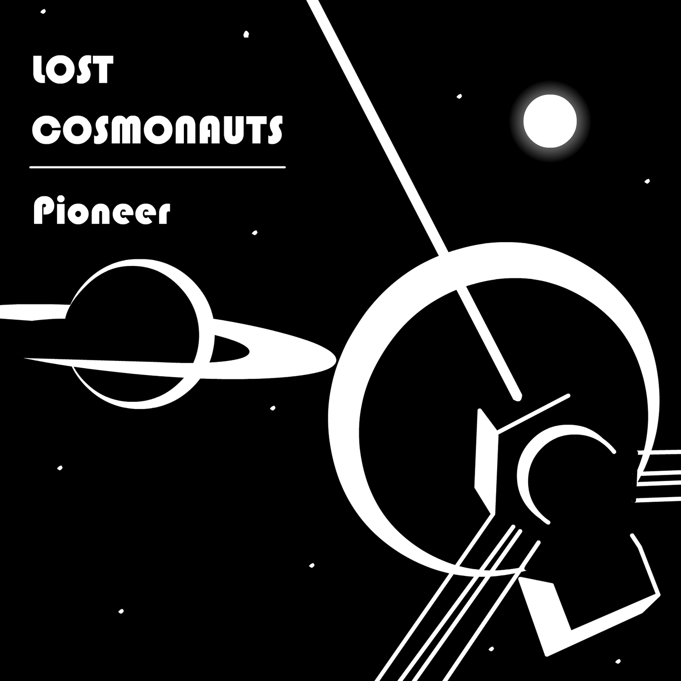 Space  graphic design  album art satellite astronaut Lost Cosmonauts