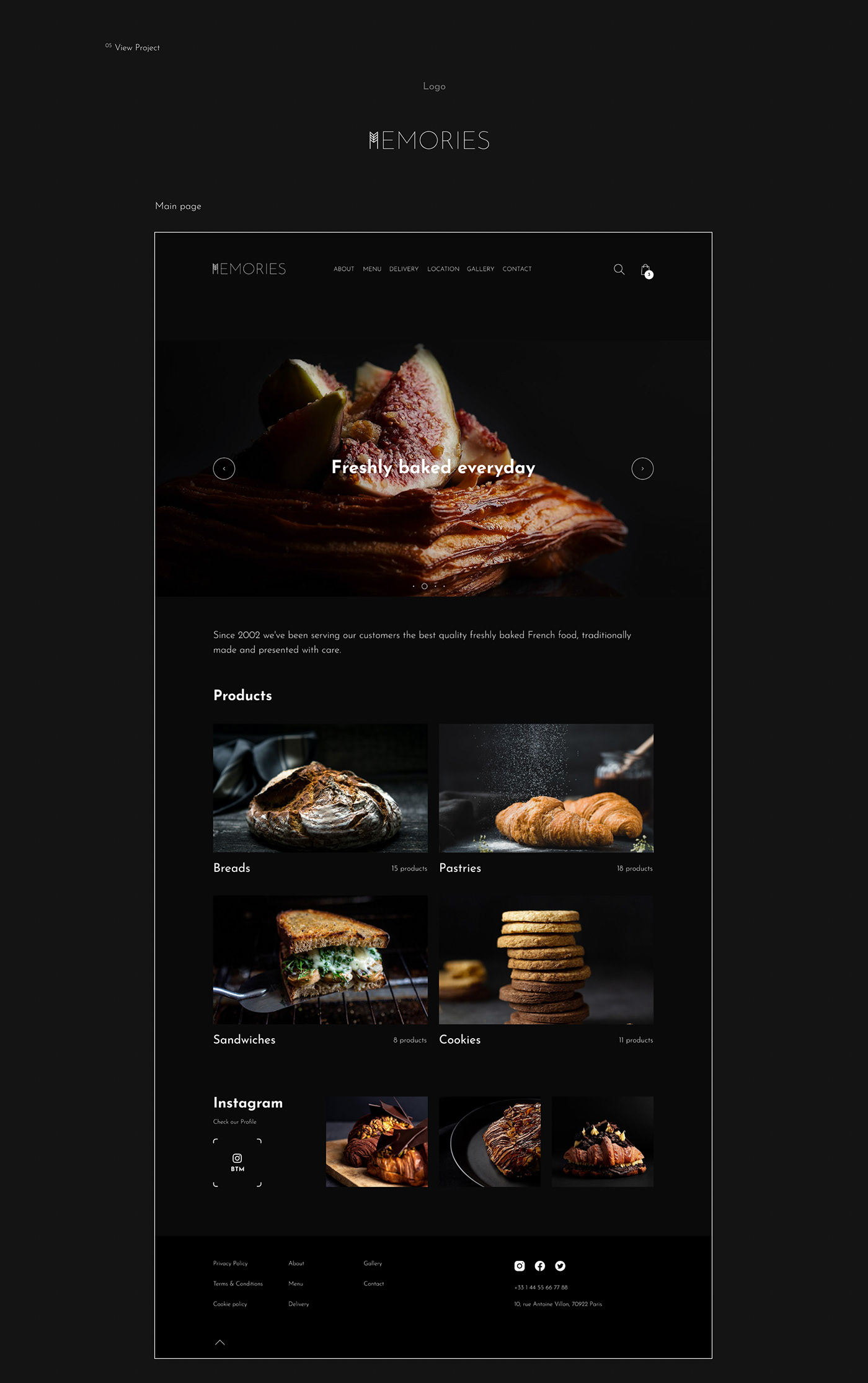 animation  e-commerce French Bakery luxury online store pastries shop ui ux Web Design  Website