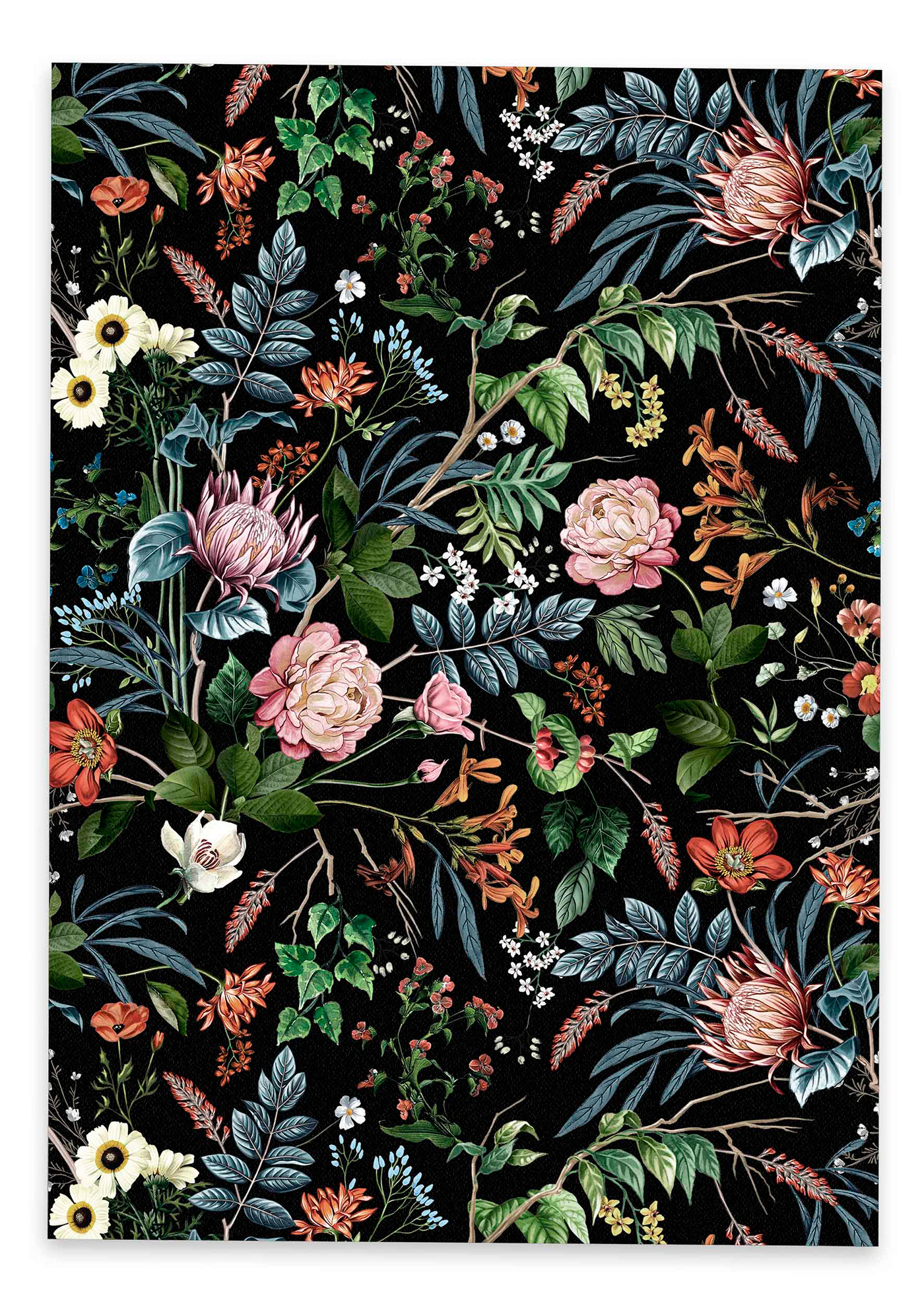 Flowers pattern fabric design ILLUSTRATION  flowers art handmade textile design 