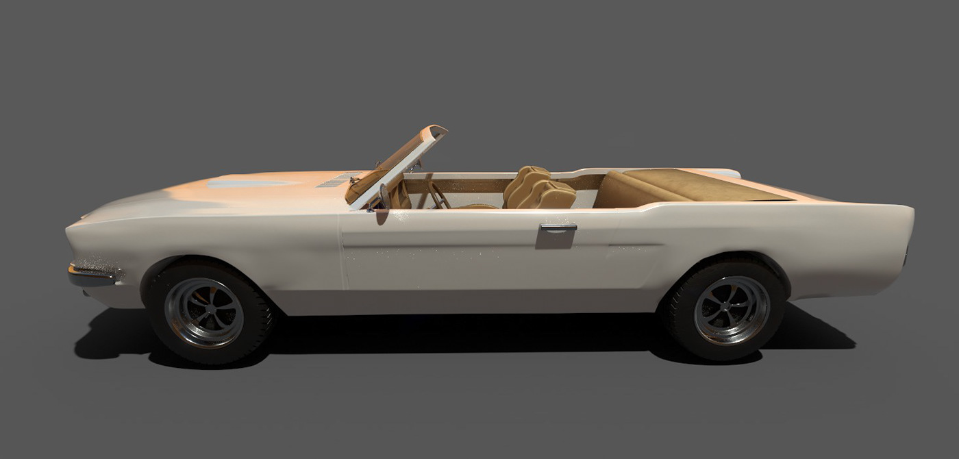 Mustang car 3D 3d modeling Maya Substance Painter