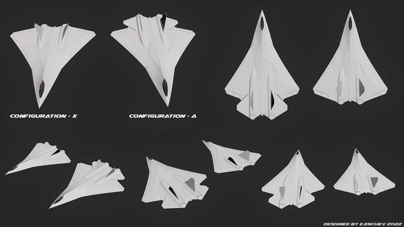 air Aircraft airforce concept design Fighter Jet modern sixth-generation stealth