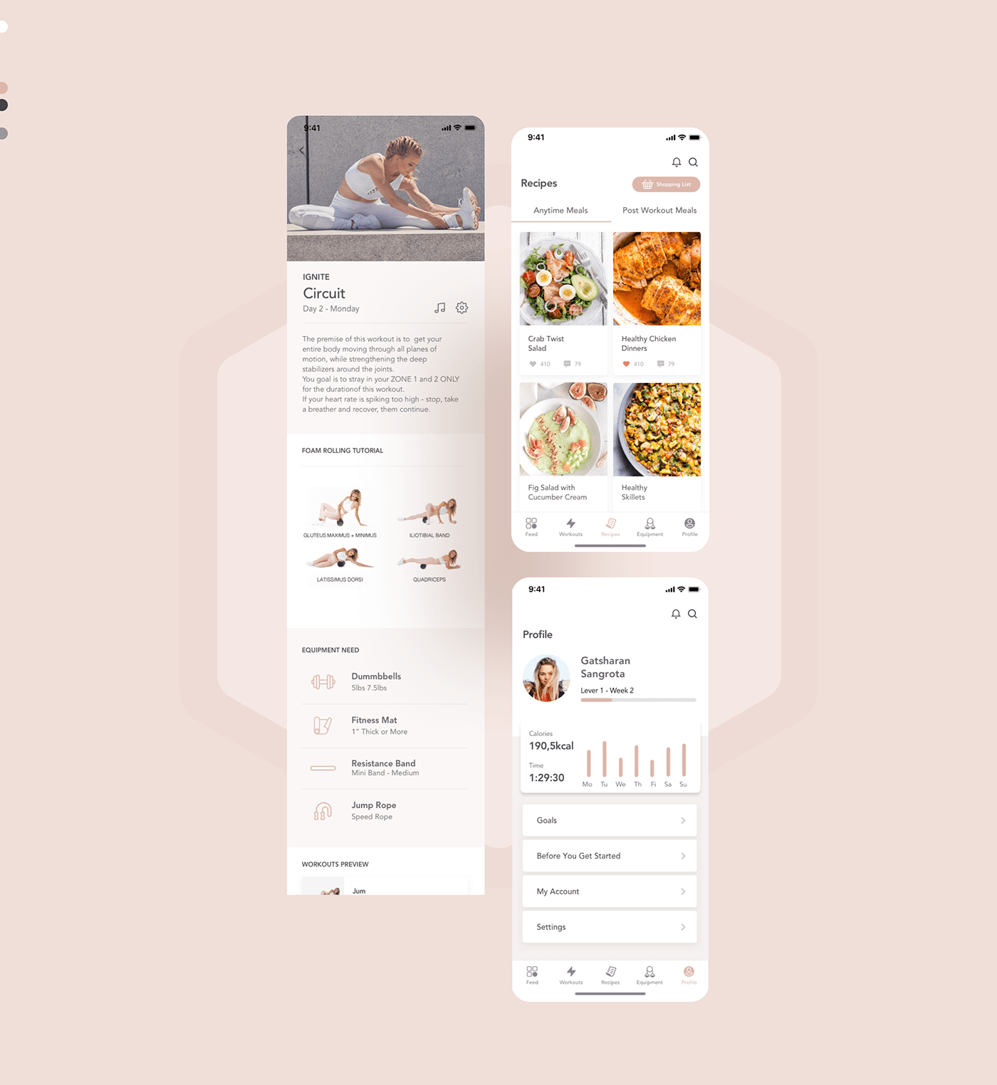 Figma fitness app ui design UI/UX user experience user interface UX design visual healthy healthylifestyle