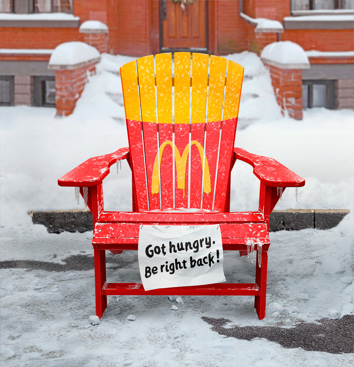 CGI chair chicago dibs Fries icicles snow Fast food mcdonald's