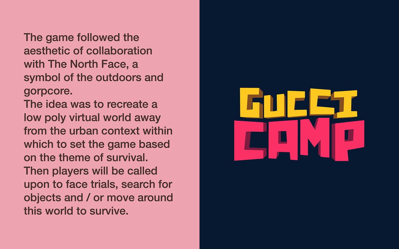 app camping game Gaming gucci guccixtnf ILLUSTRATION  lowpoly play TheNorthFace