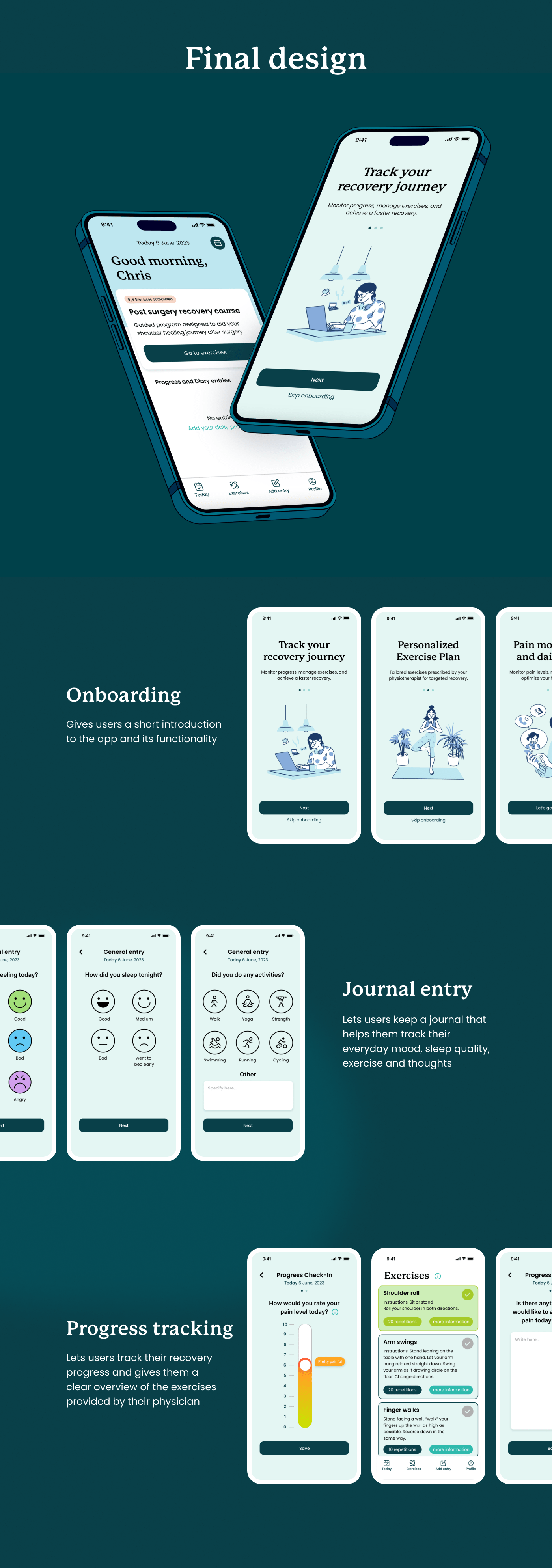medical Health doctor clinic Medical app UX design ui design mental health recovery physiotherapy
