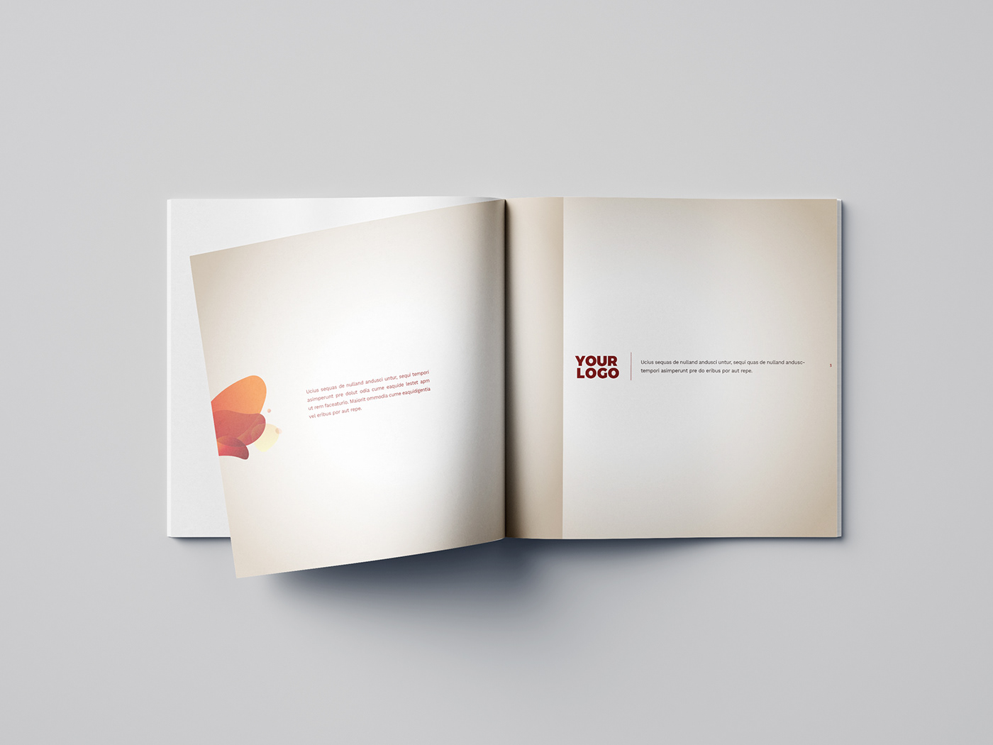 brochure square red modern design minimal simple clean abstract