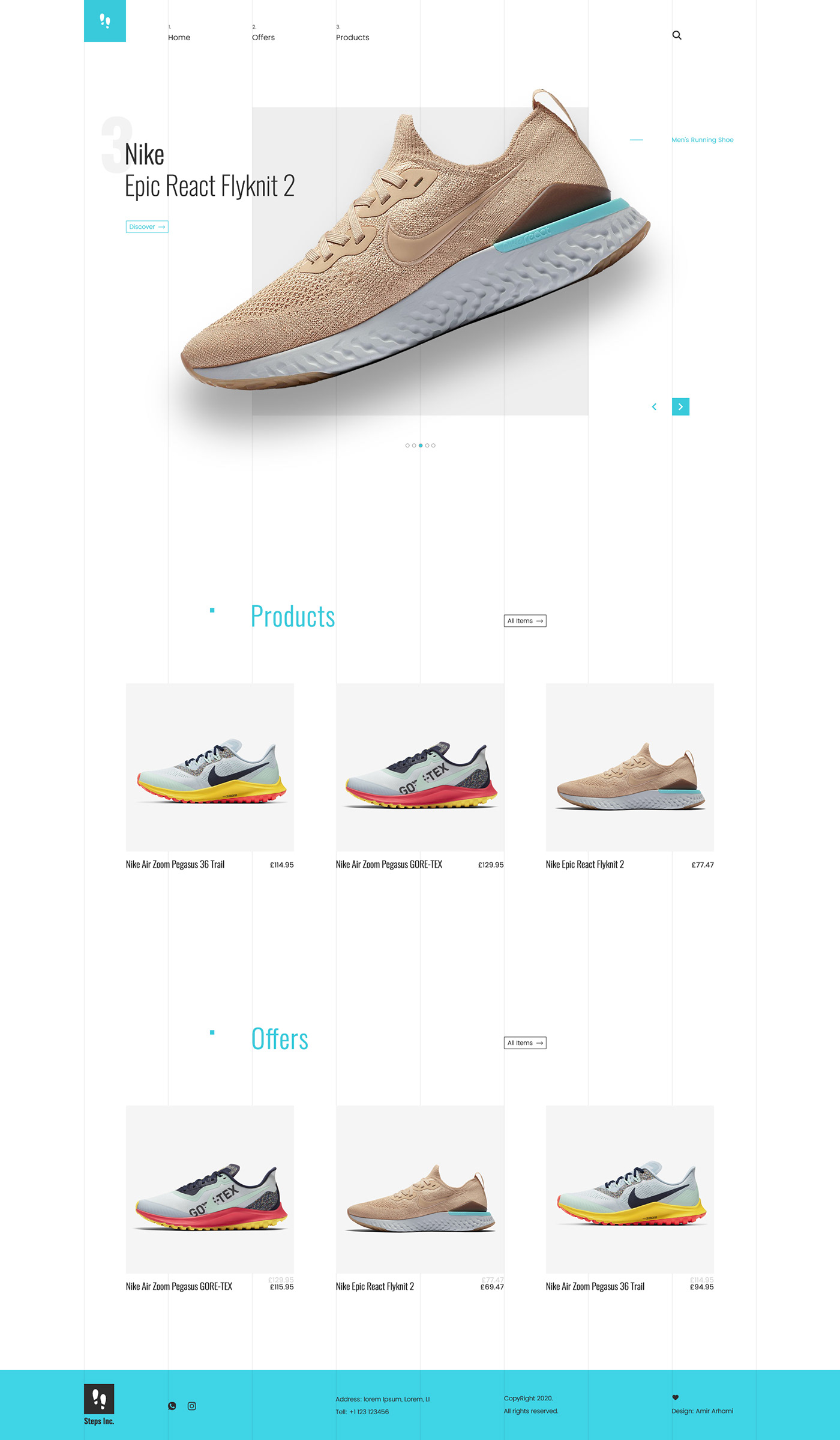 design landing Nike online store shoes UI UI/UX ux Web Web Design 