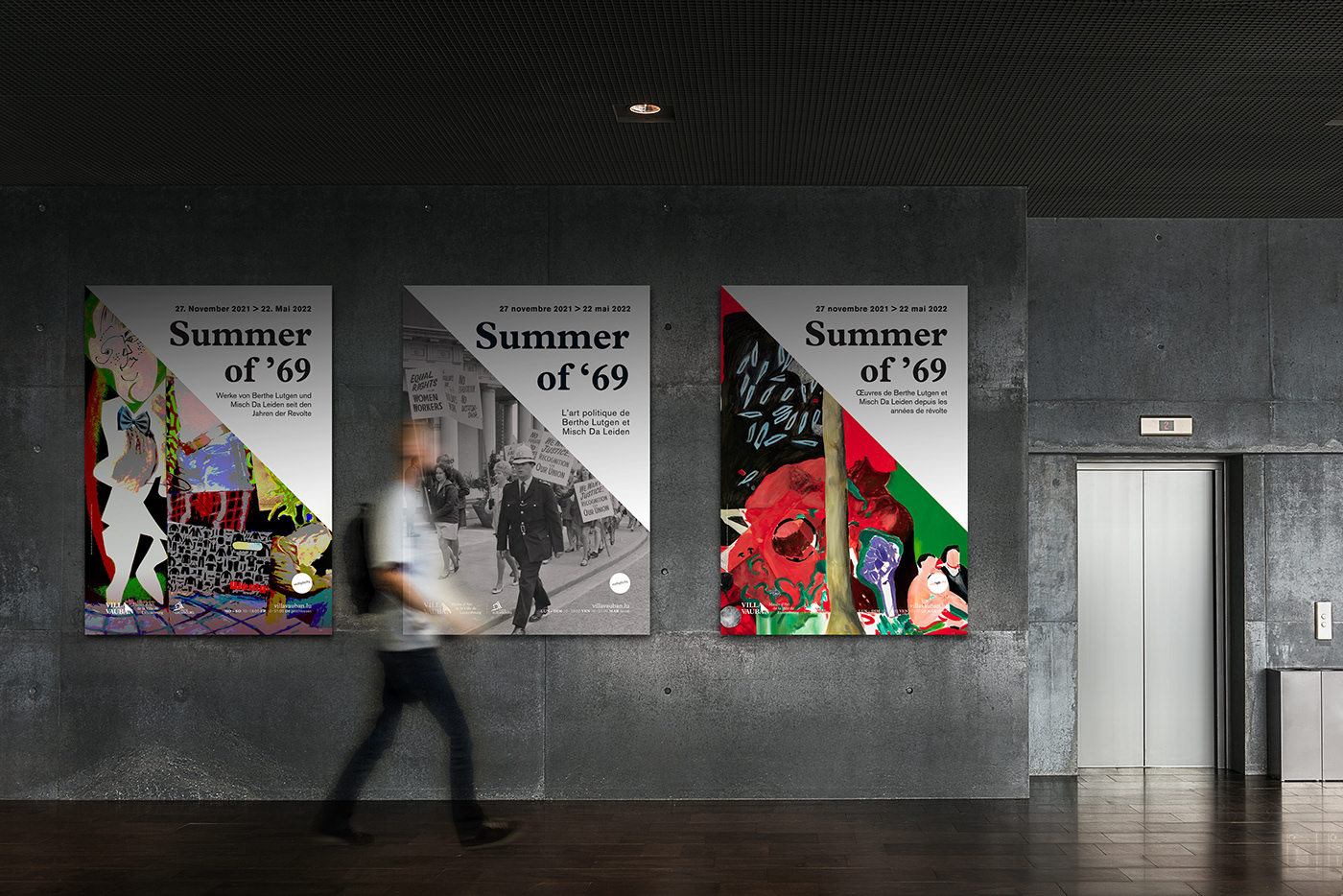 Poster for (Summer of 69) exhibition at Villa Vauban Museum.