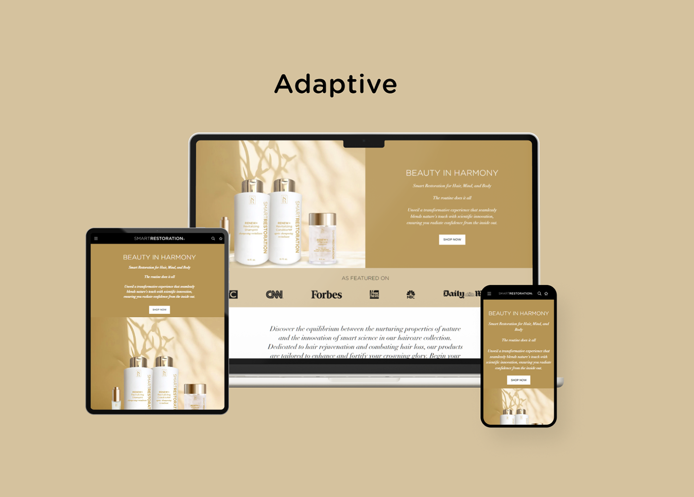 Figma Web Design  graphic design  codeigniter Ecommerce haircare Transformation products growth supplement smart restoration