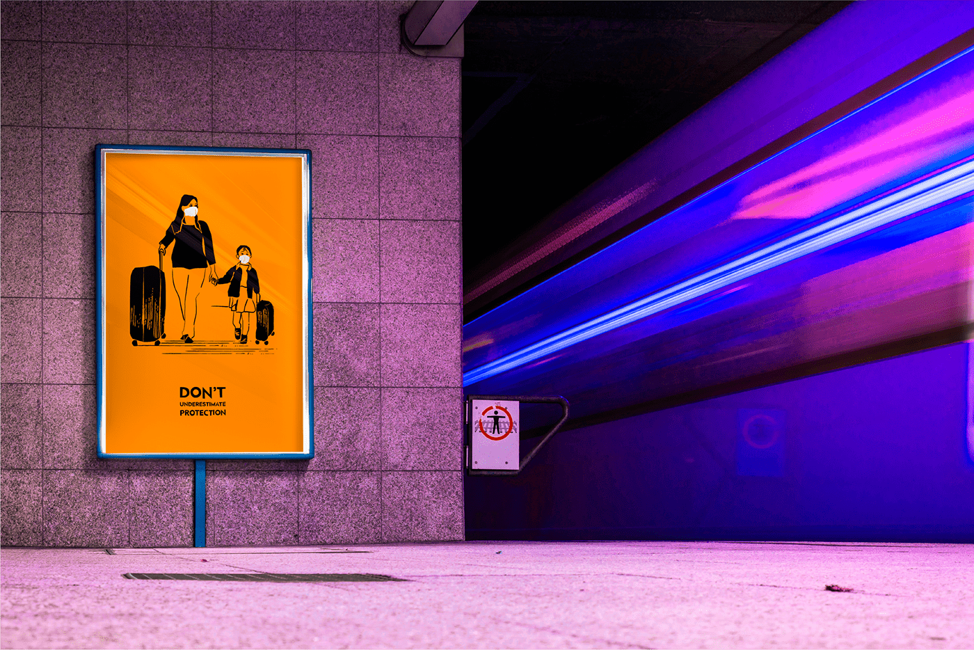 advertisement campaign Coronavirus digital graphic design  ILLUSTRATION  linocut poster Travel safety
