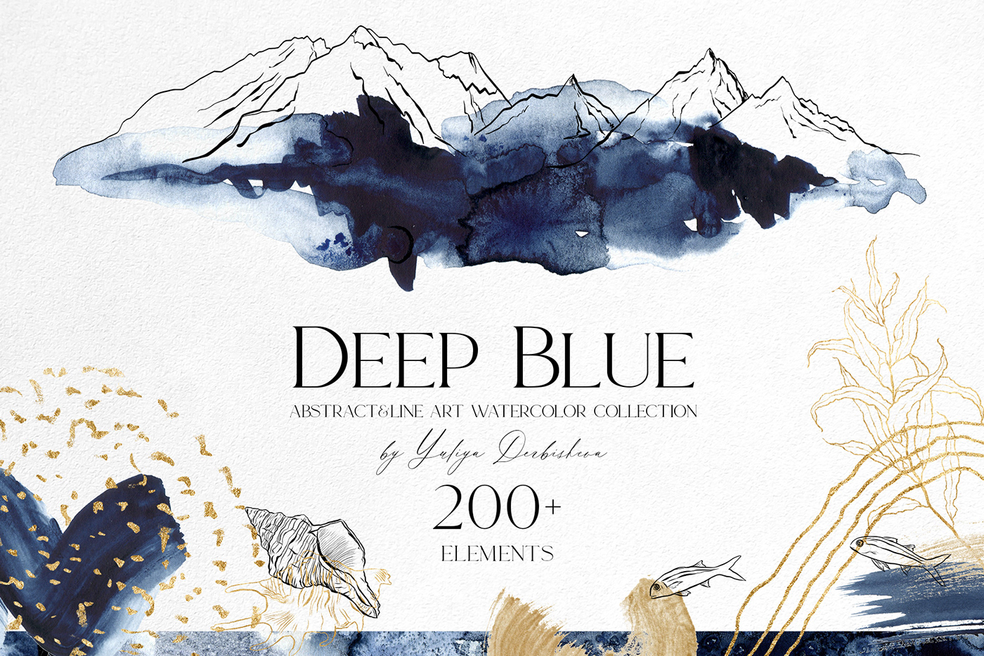 abstract backgrounds classic blue design frames Landscape line art logo underwater watercolor