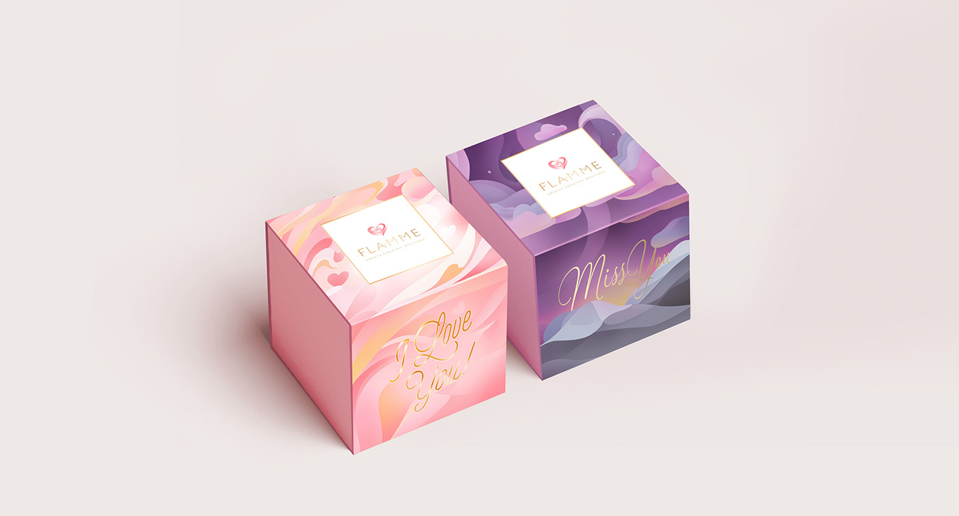 Sweets box abstraction gift Minimalism pink