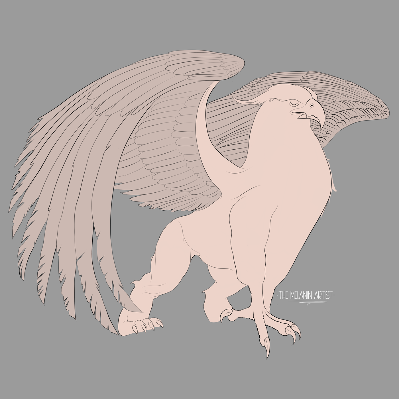 Griffin creature angel ILLUSTRATION  Digital Art 