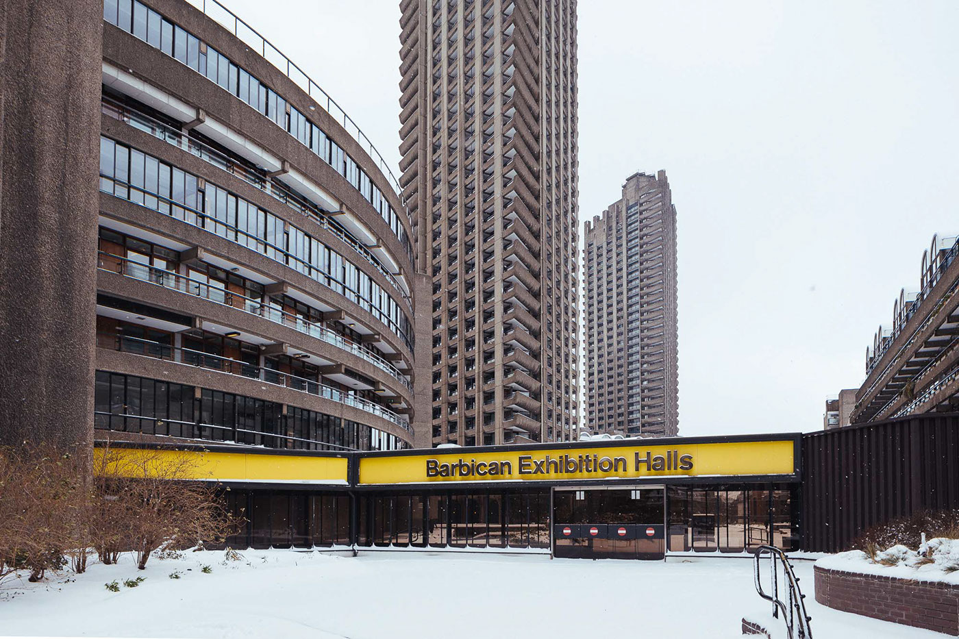 barbican architectural Photography  Brutalism London snow