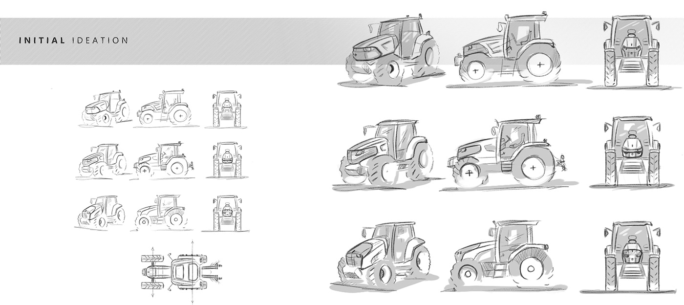 Tractor farming industrial design  concepts sketching PRAJYOT KADAM