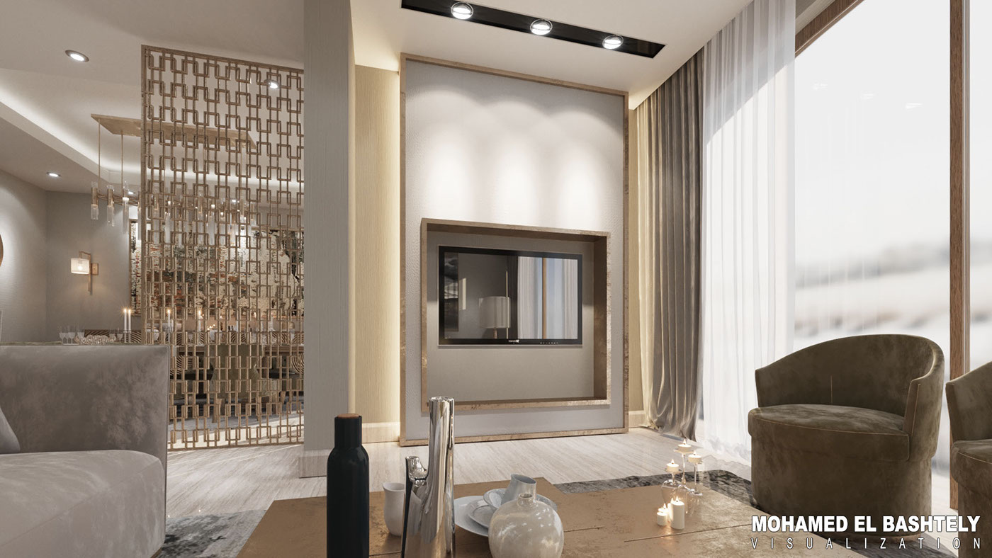 new architectural 3D visualization luxury home Interior design egypt decor