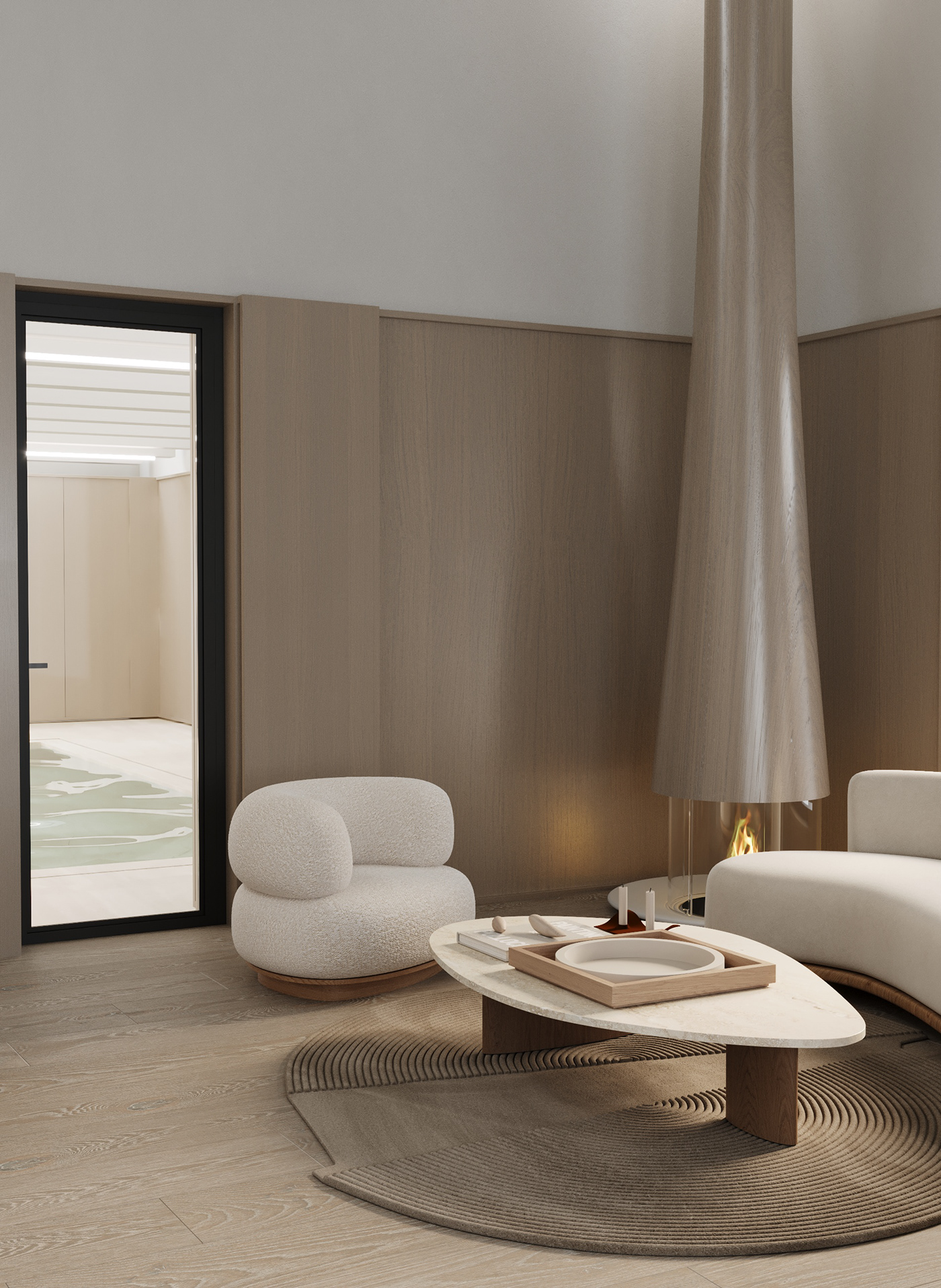 3dsmax bedroom design corona render  Dining Design indoor pool interior design  living design Minimal interior yoga nook