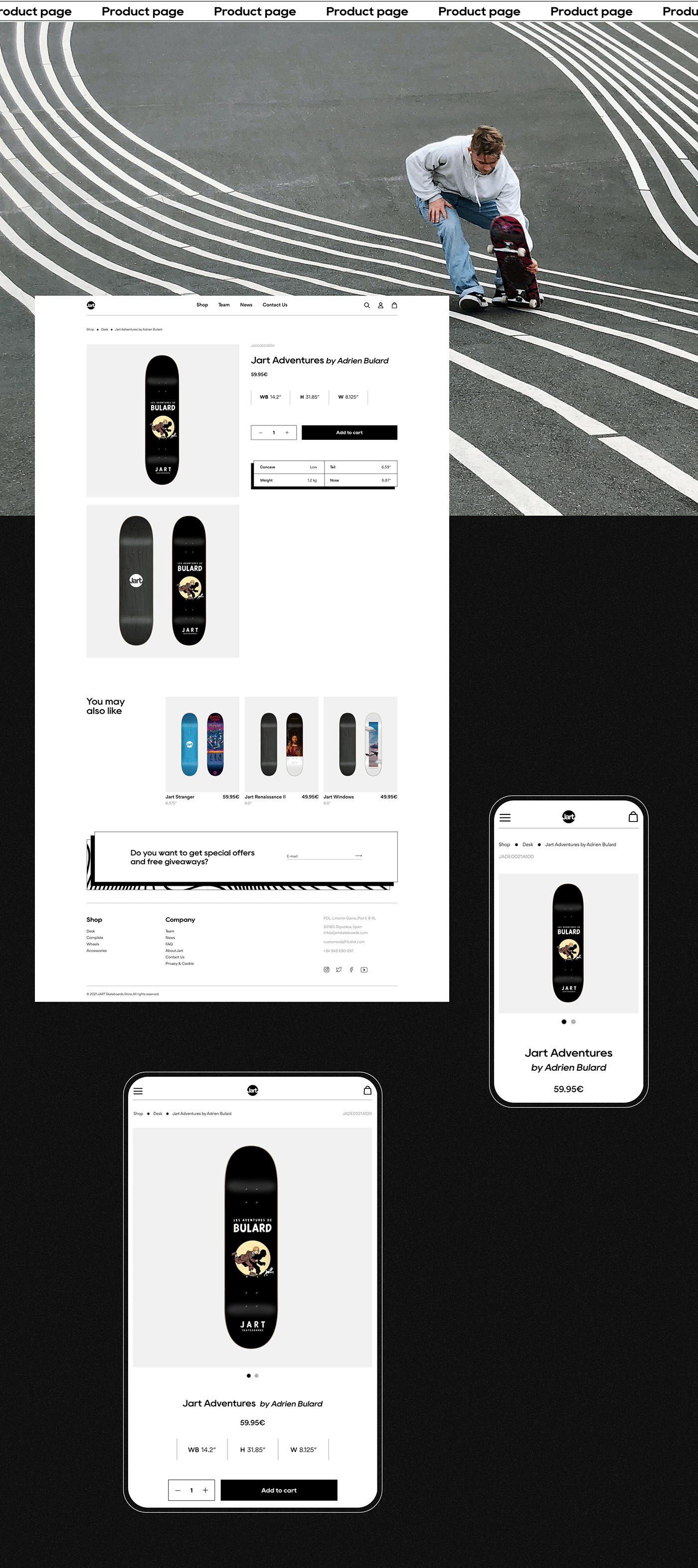 e-commerce Figma redesign shop skateboard store UI UI/UX UX design Web Design 