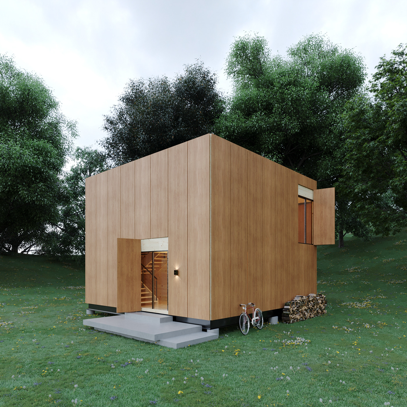 architecture cabin modular sustentability wood
