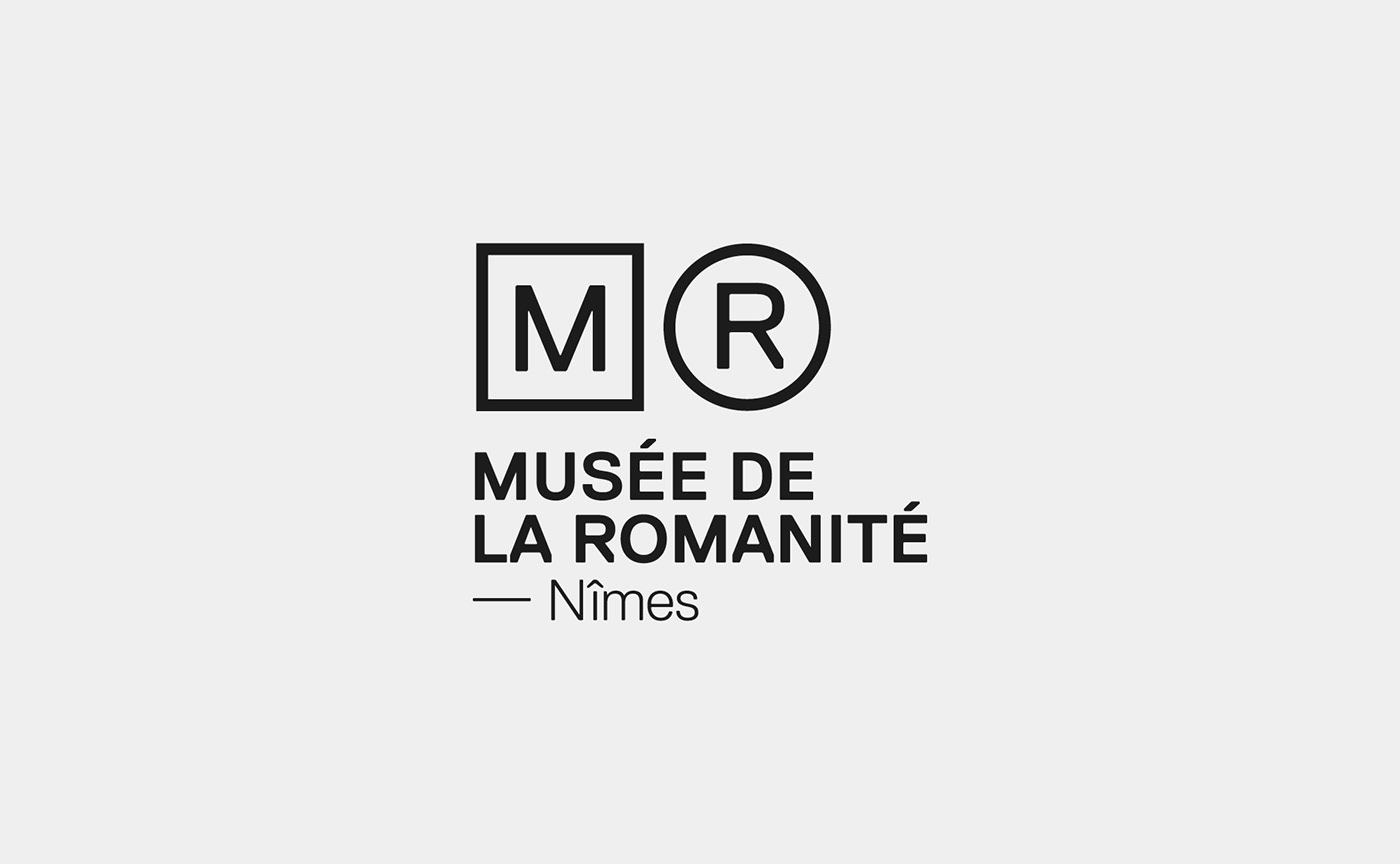 romanité Romanity museum archeology logo square round minimal orange modernism