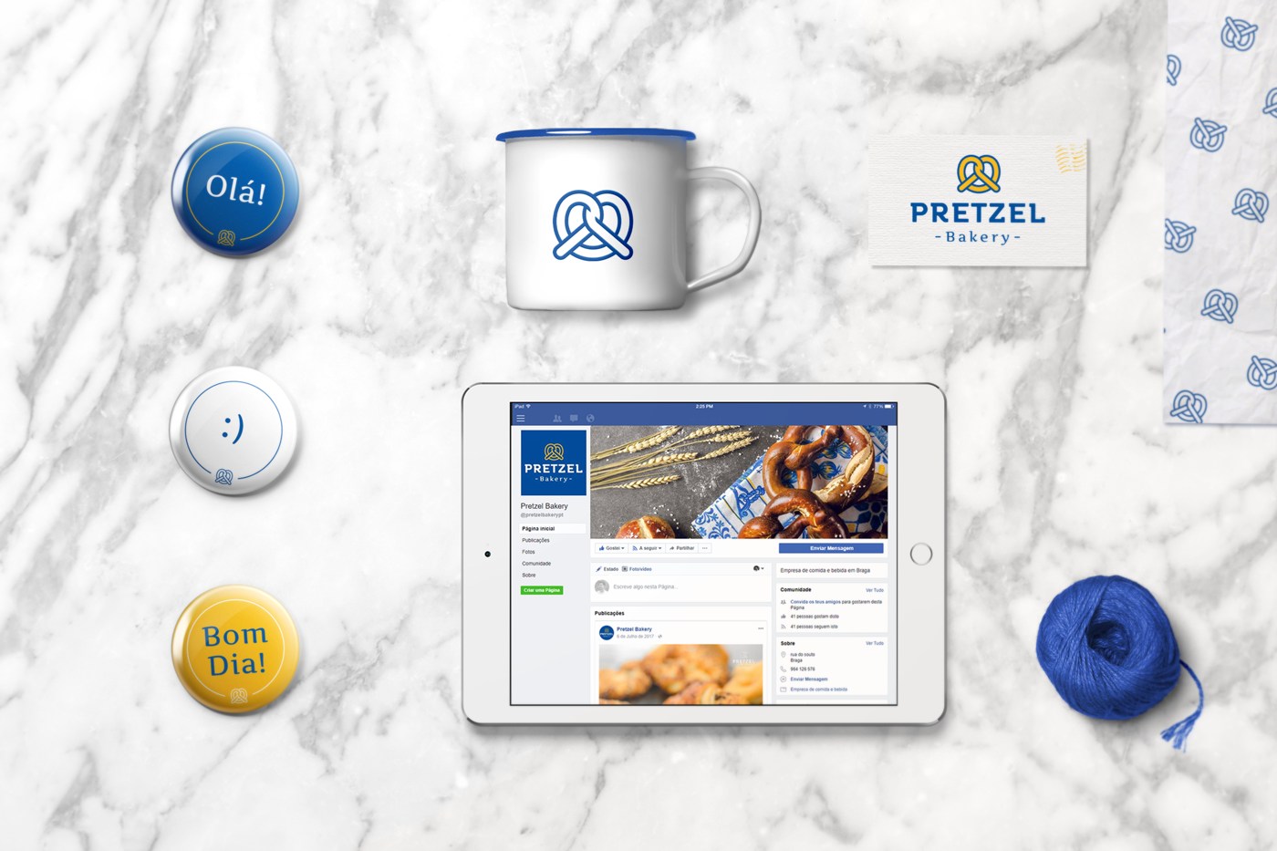 bakery Food  brand branding  identity logo marca Portugal pretzel