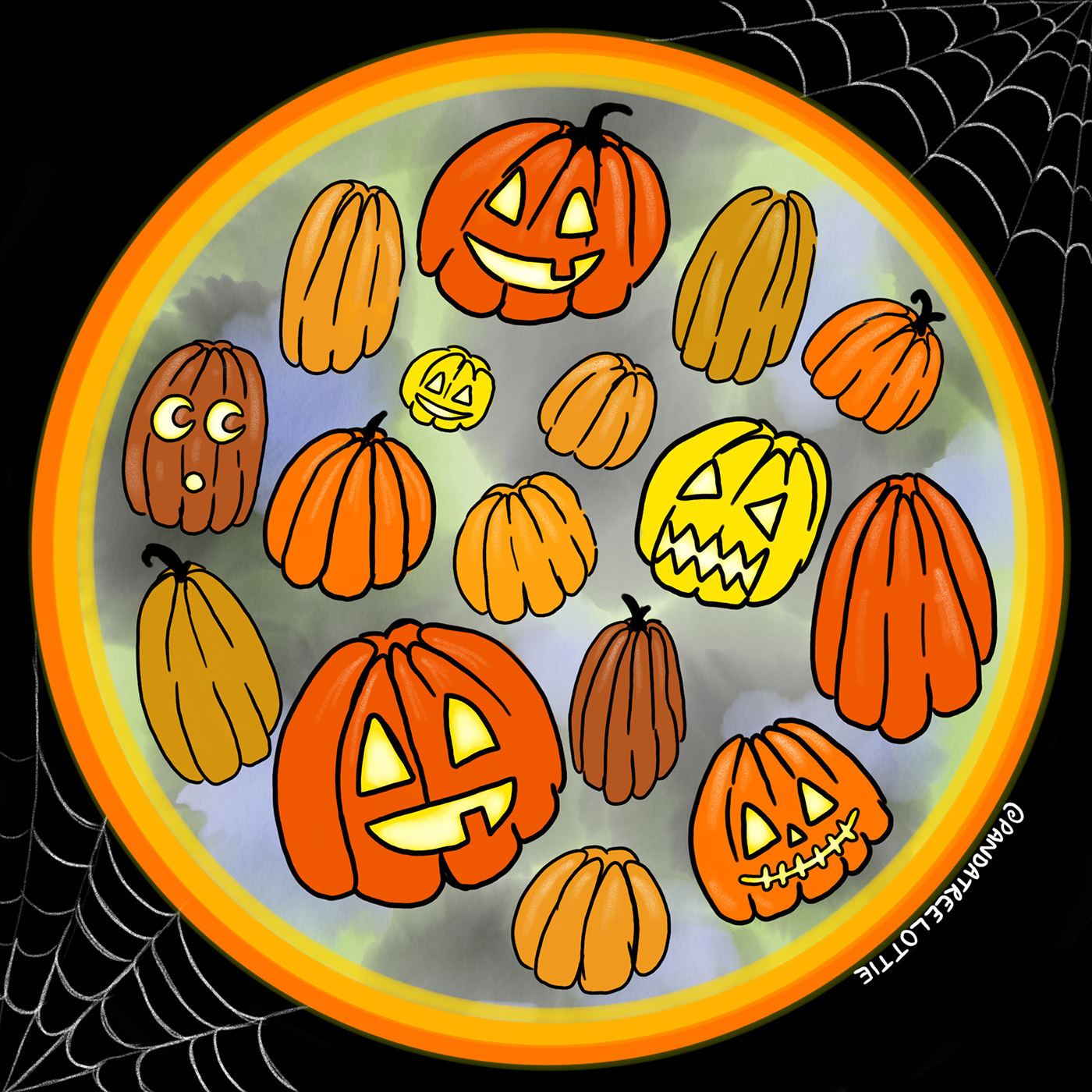 Halloween pumpkin adobe sketch Illustrator