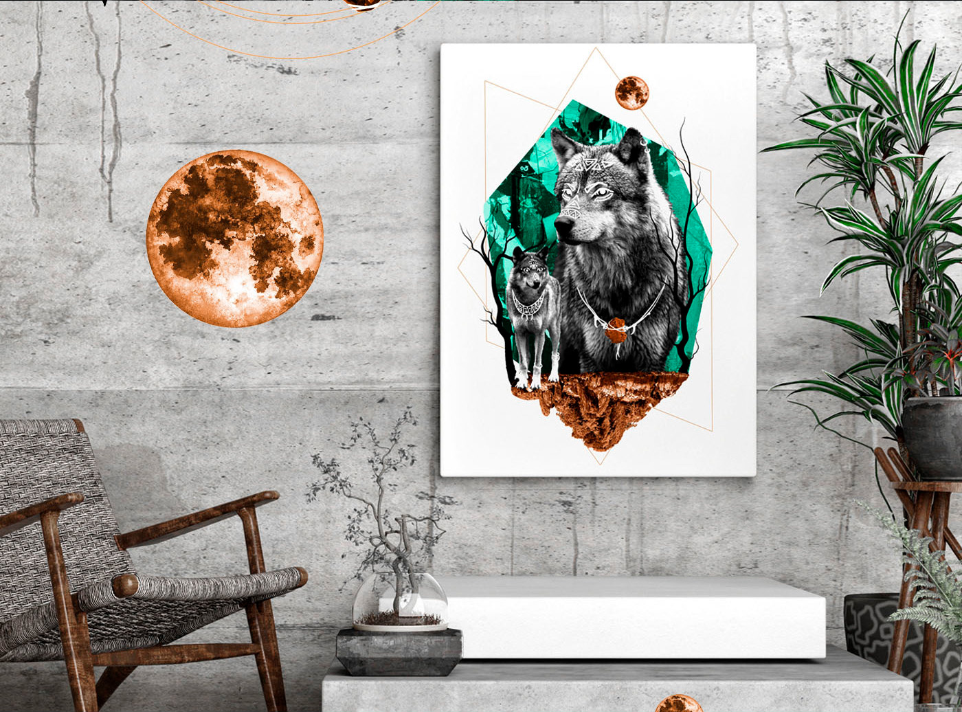 collage Totem poster home decor interior design  wall art animals Digital Art  Magic   fantasy
