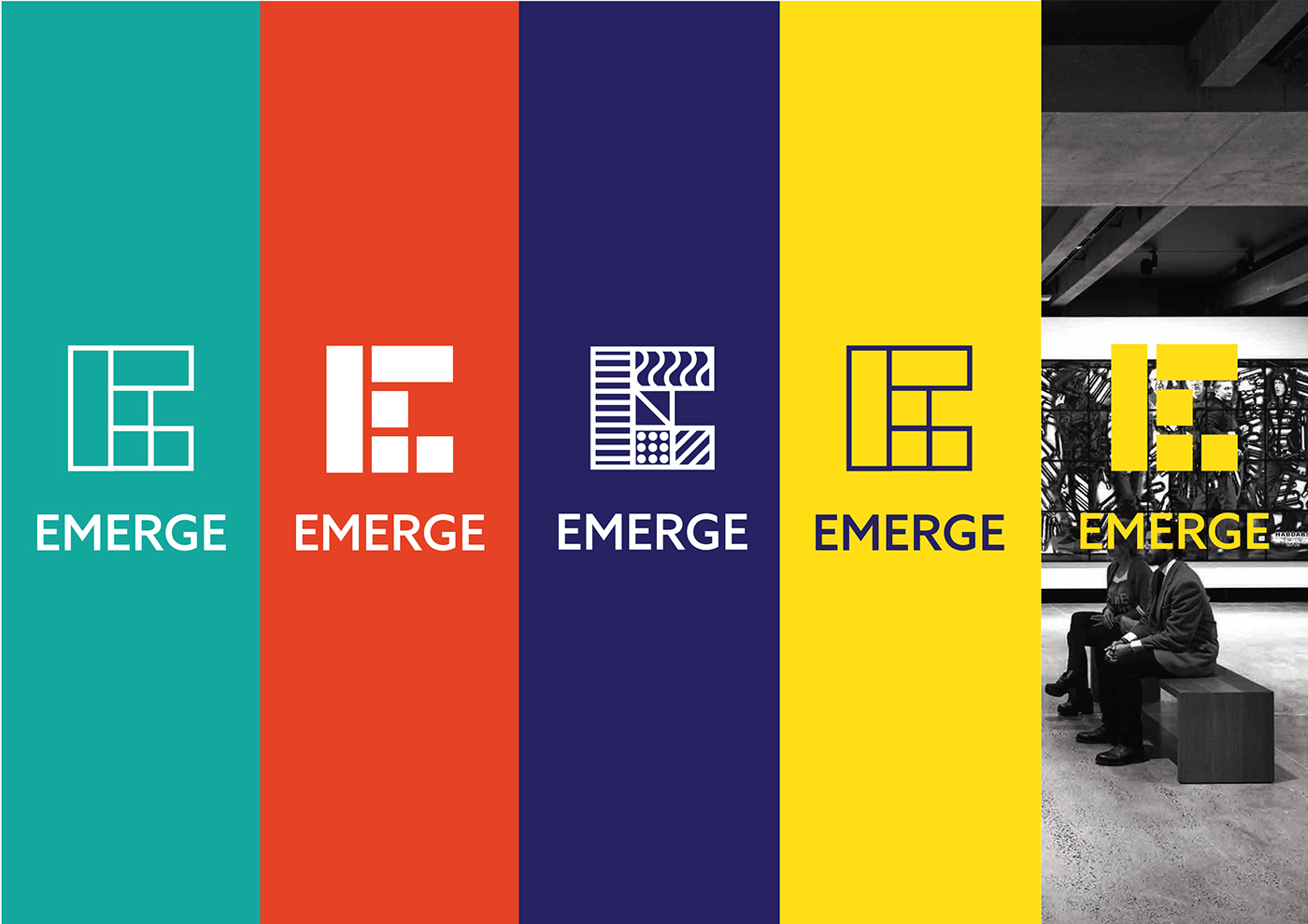 brand design merchandising Patterns squares identity modular colorful logo Variations
