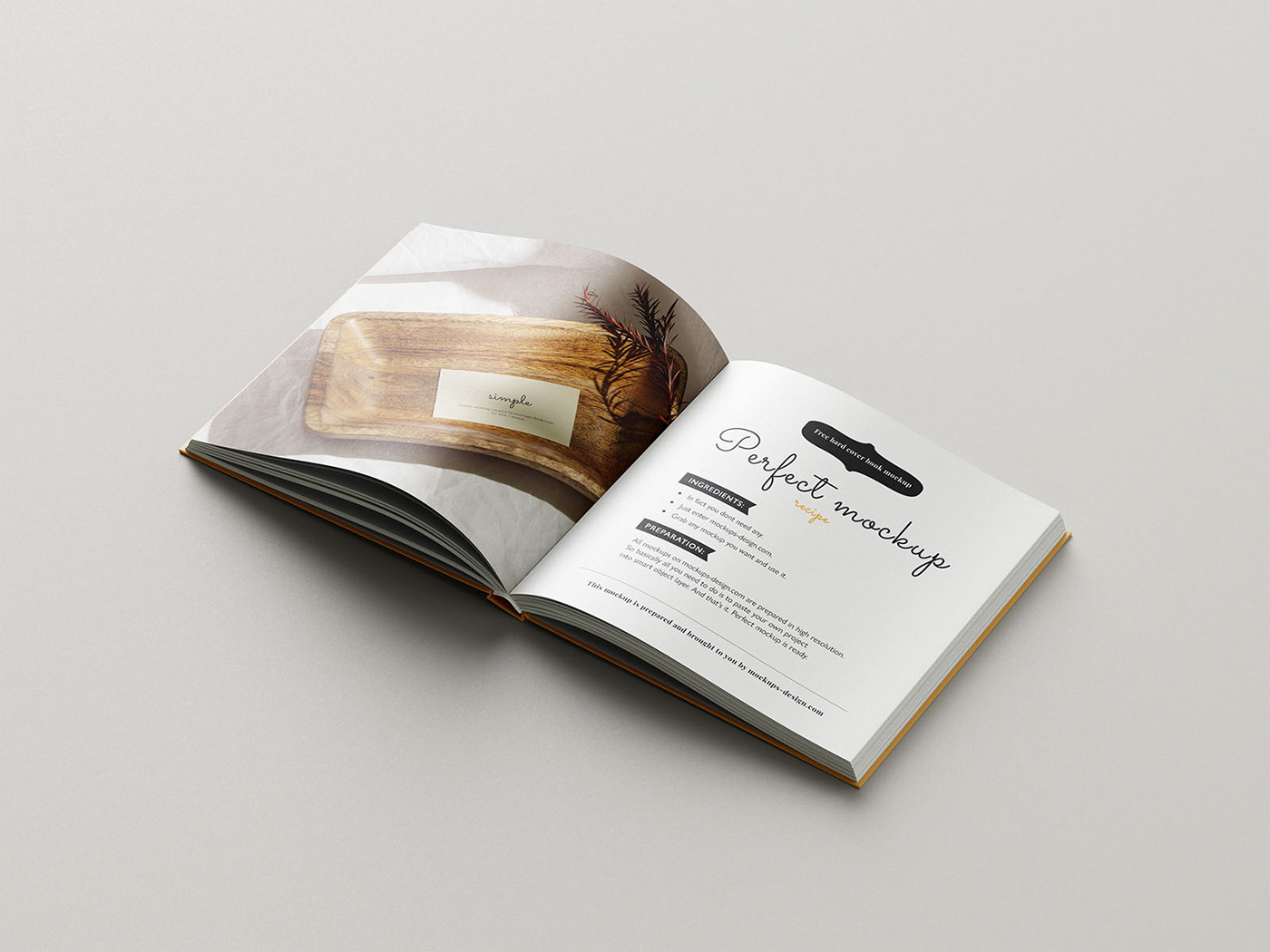 book square cover page pages hardcover Mockup psd template download
