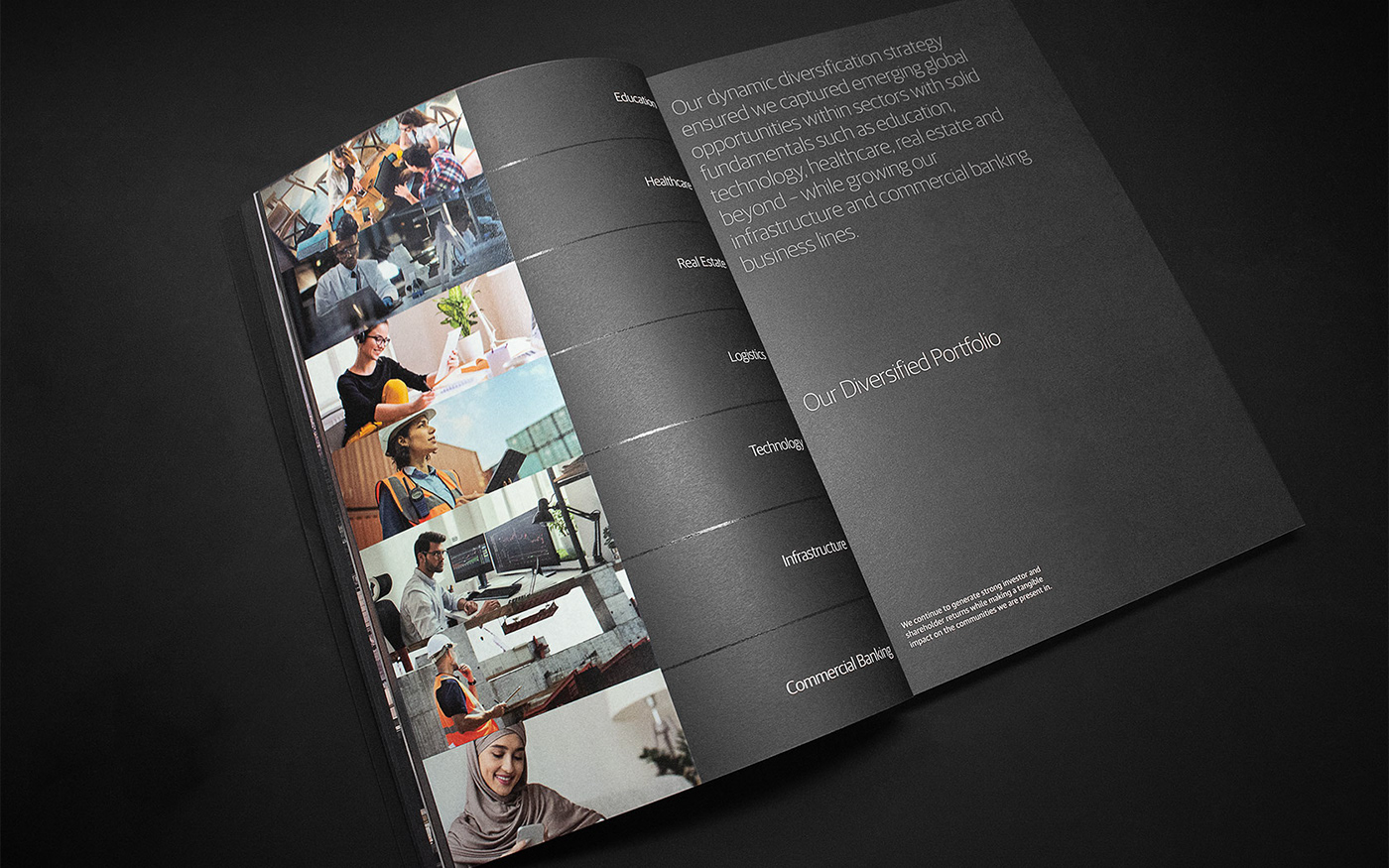 annual report Layout typography   Corporate Design brochure print middle east graphic design  foil