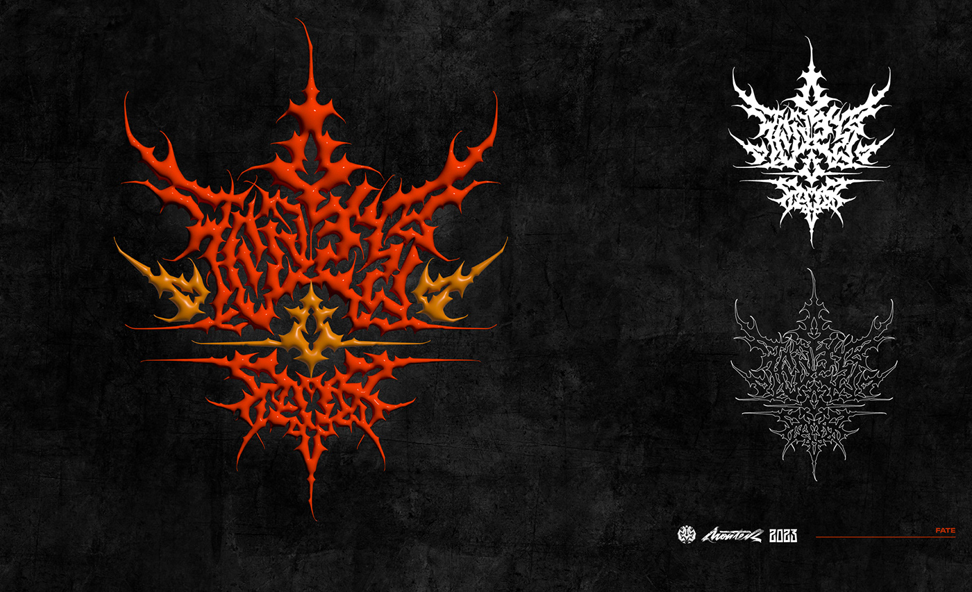 lettering metal logo dark art digital Brand Design prints gothic art