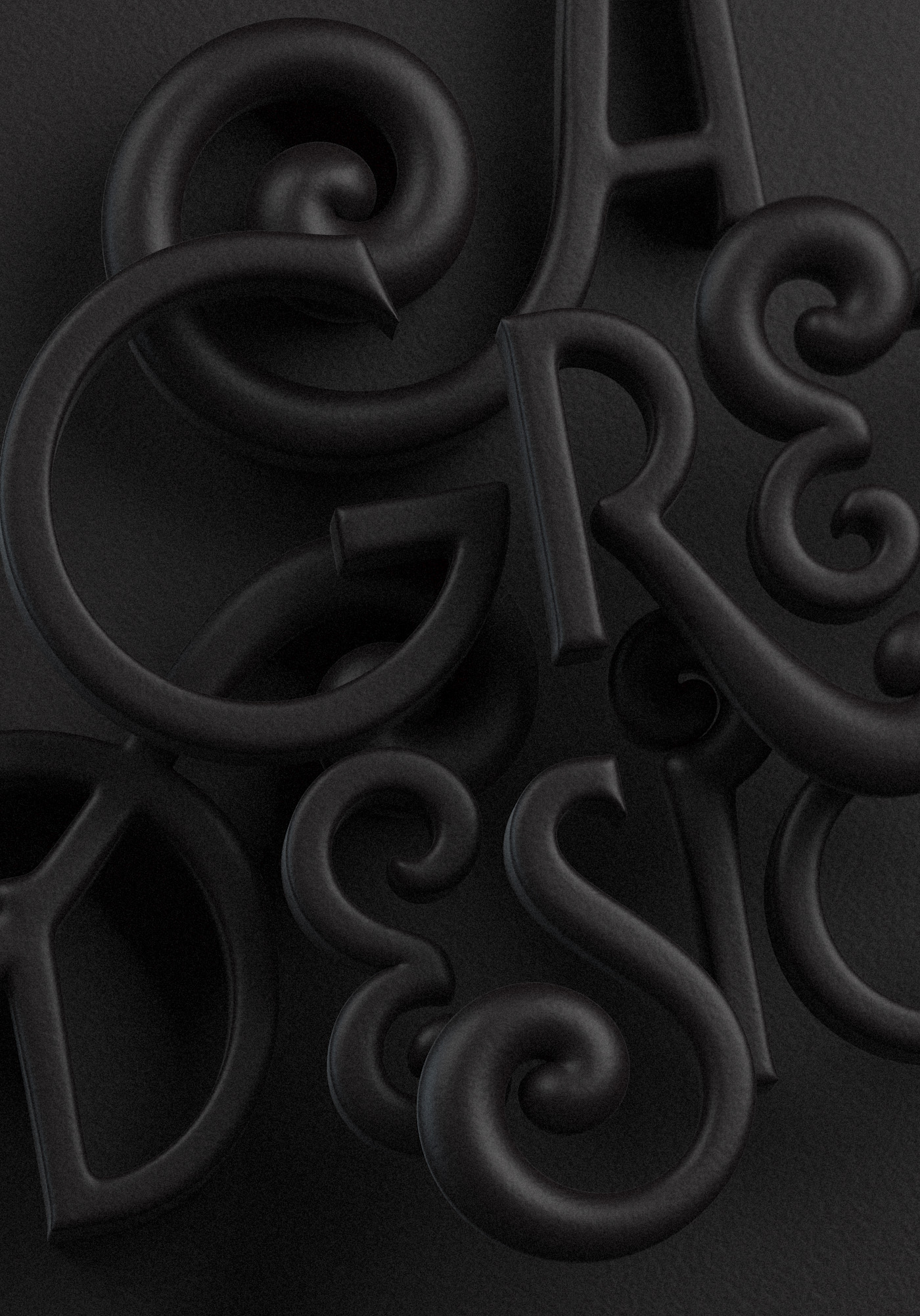 organice 3D 3D Type ornate curves curvy Script